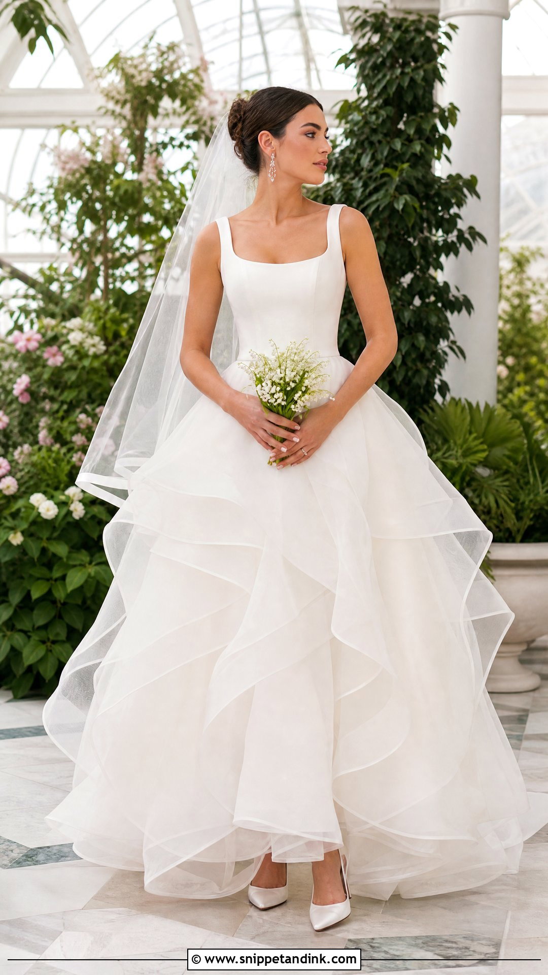 Organza Ruffle Wedding Dress - Snippet and Ink - 20 Wedding Dress Material Ideas