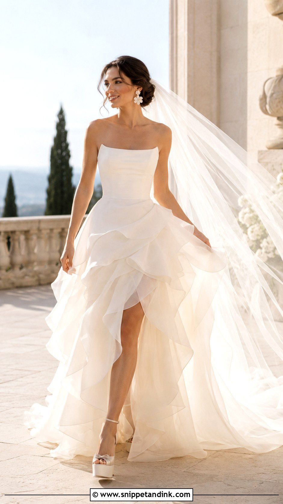 Organza Ruffle Wedding Dress - Snippet and Ink - 20 Modern Romantic Wedding Dress Ideas