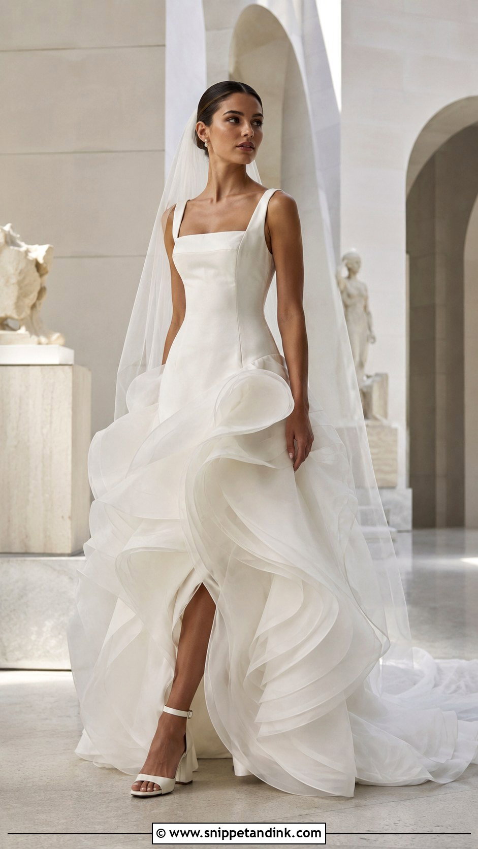 Organza Ruffled Wedding Dress - Snippet and Ink - 20 Ruffled Wedding Dress Ideas
