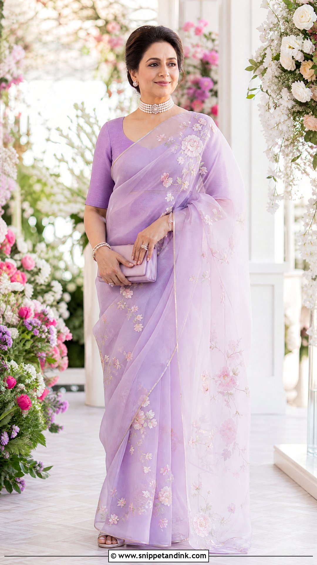 Organza Saree For Bridal Mom - Snippet and Ink - 20 Indian Bridal Mom Dress Ideas