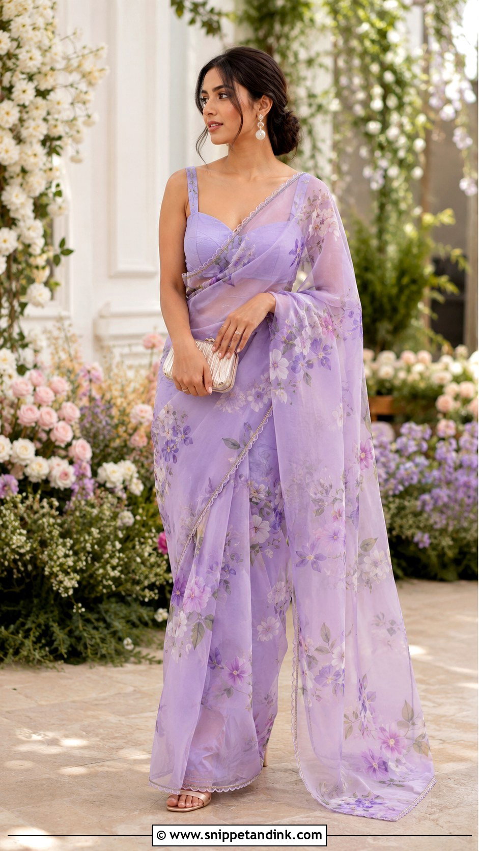 Organza Saree For Indian Wedding Party - Snippet and Ink - 25 Indian Wedding Party Dresses