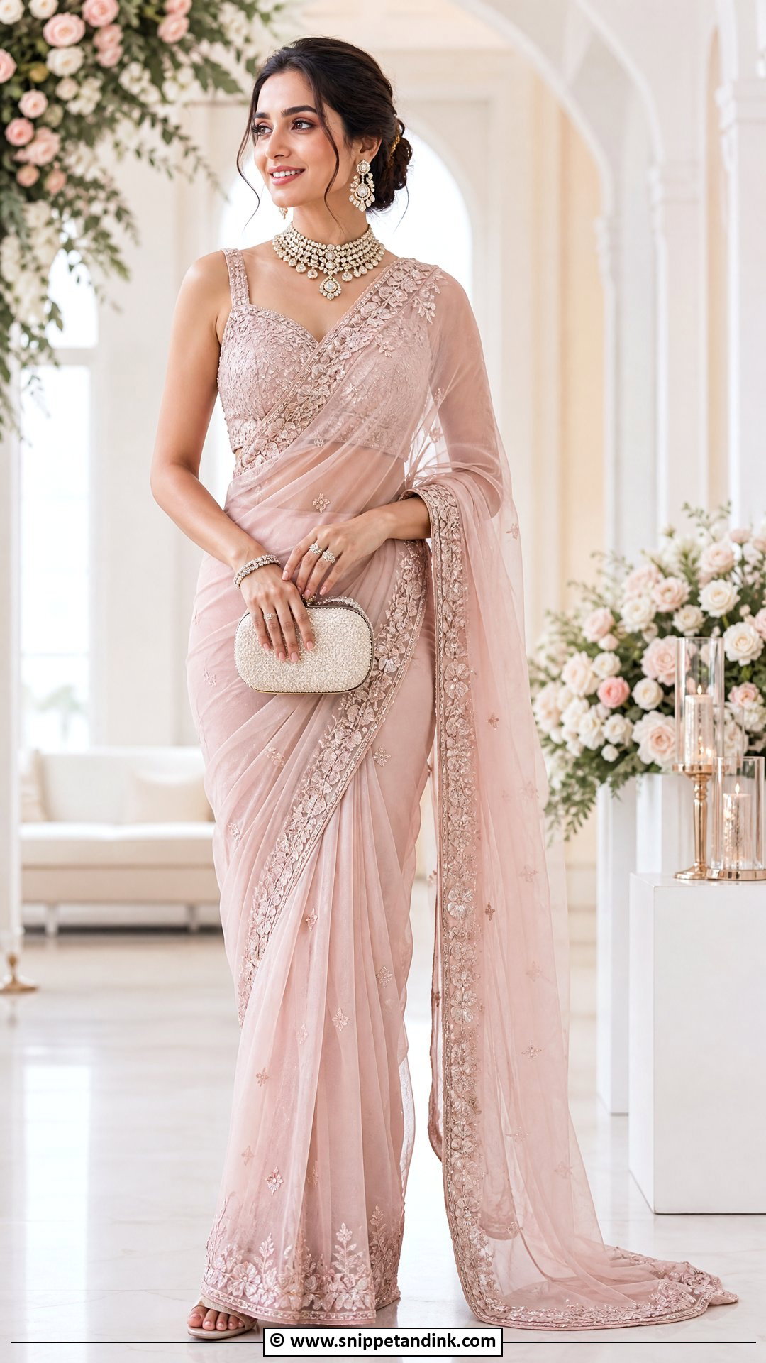 Organza Saree Indian Bride Outfit - Snippet and Ink - 35 Indian Bride Ideas
