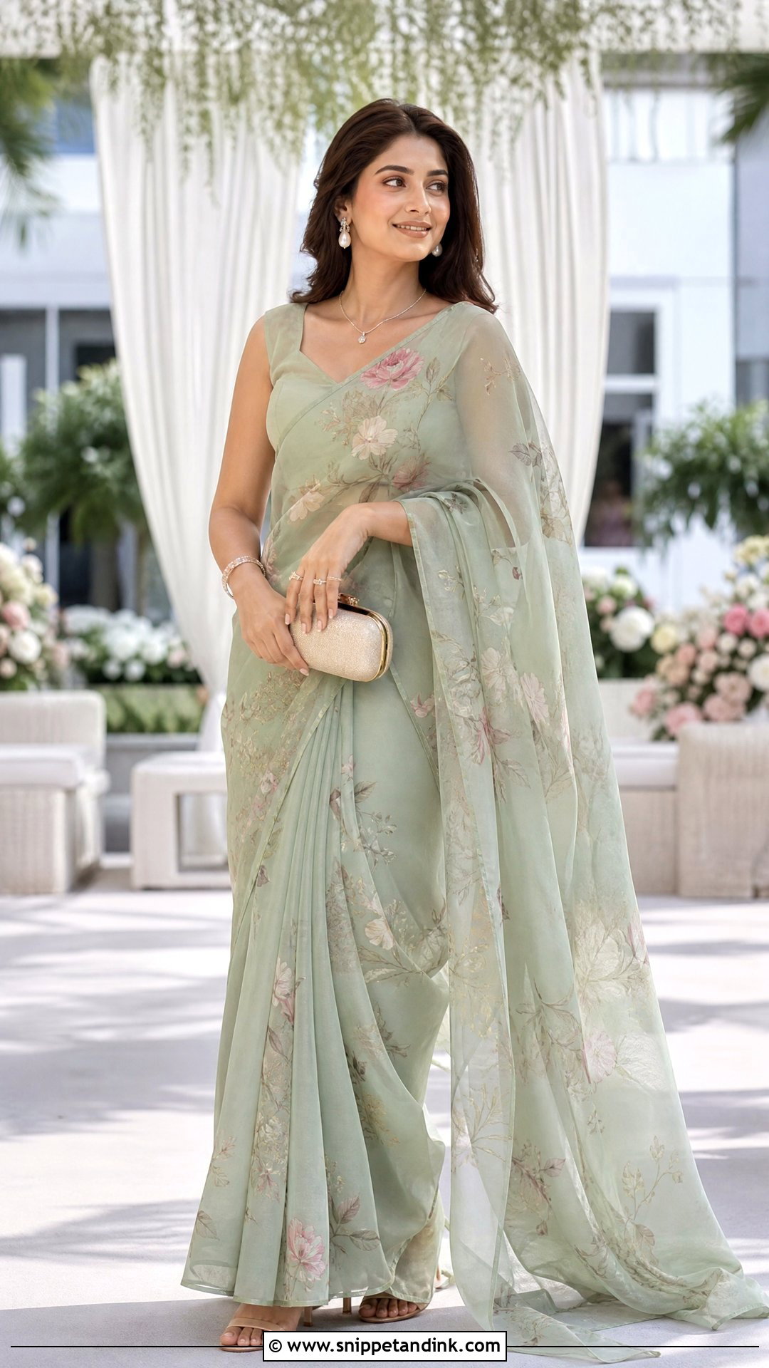 Organza Saree Marriage Function Outfit - Snippet and Ink - 20 Marriage Function Outfit for Women Ideas