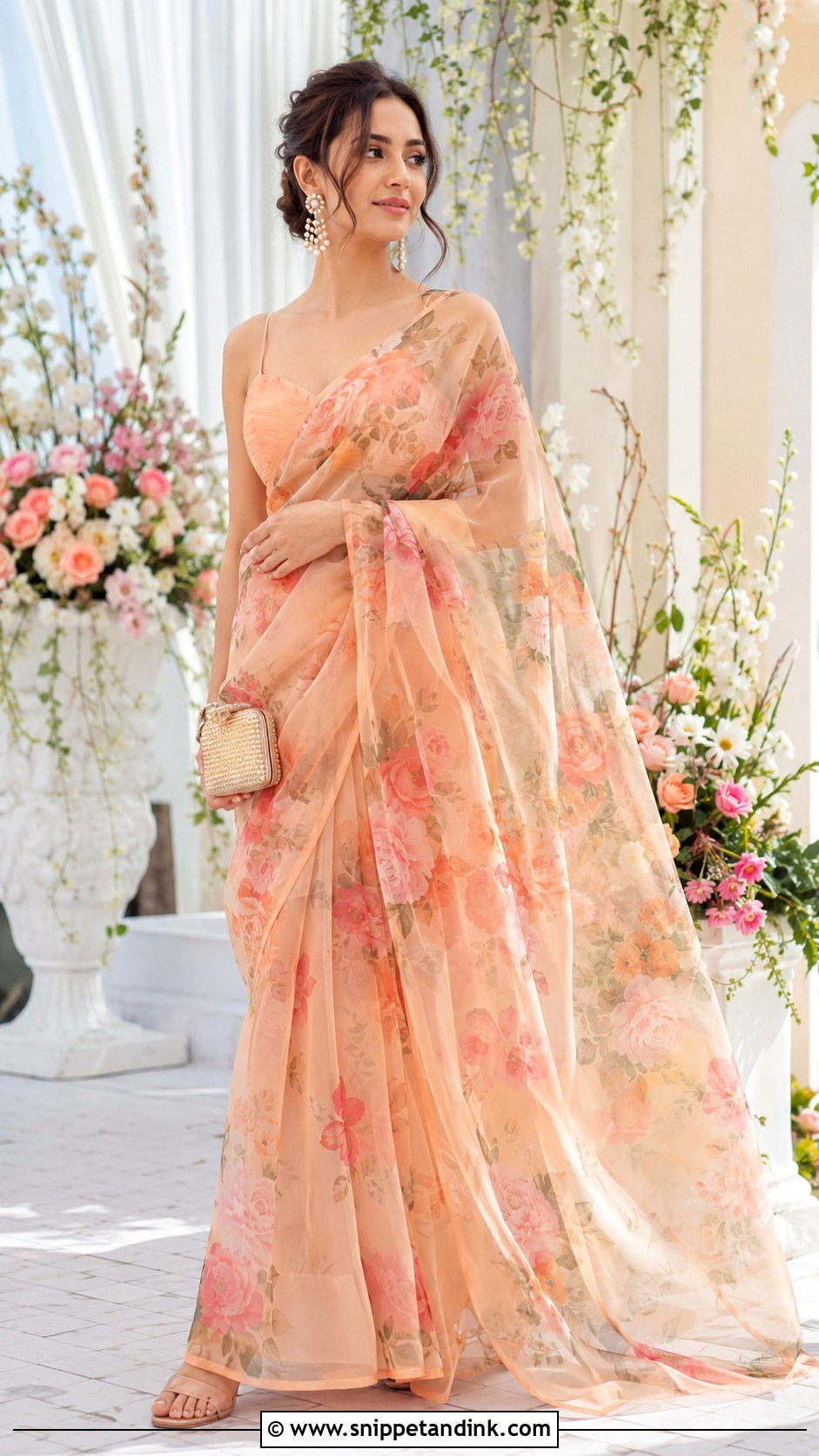 Organza Saree Mehendi Outfit - Snippet and Ink - 35 Mehendi Outfits