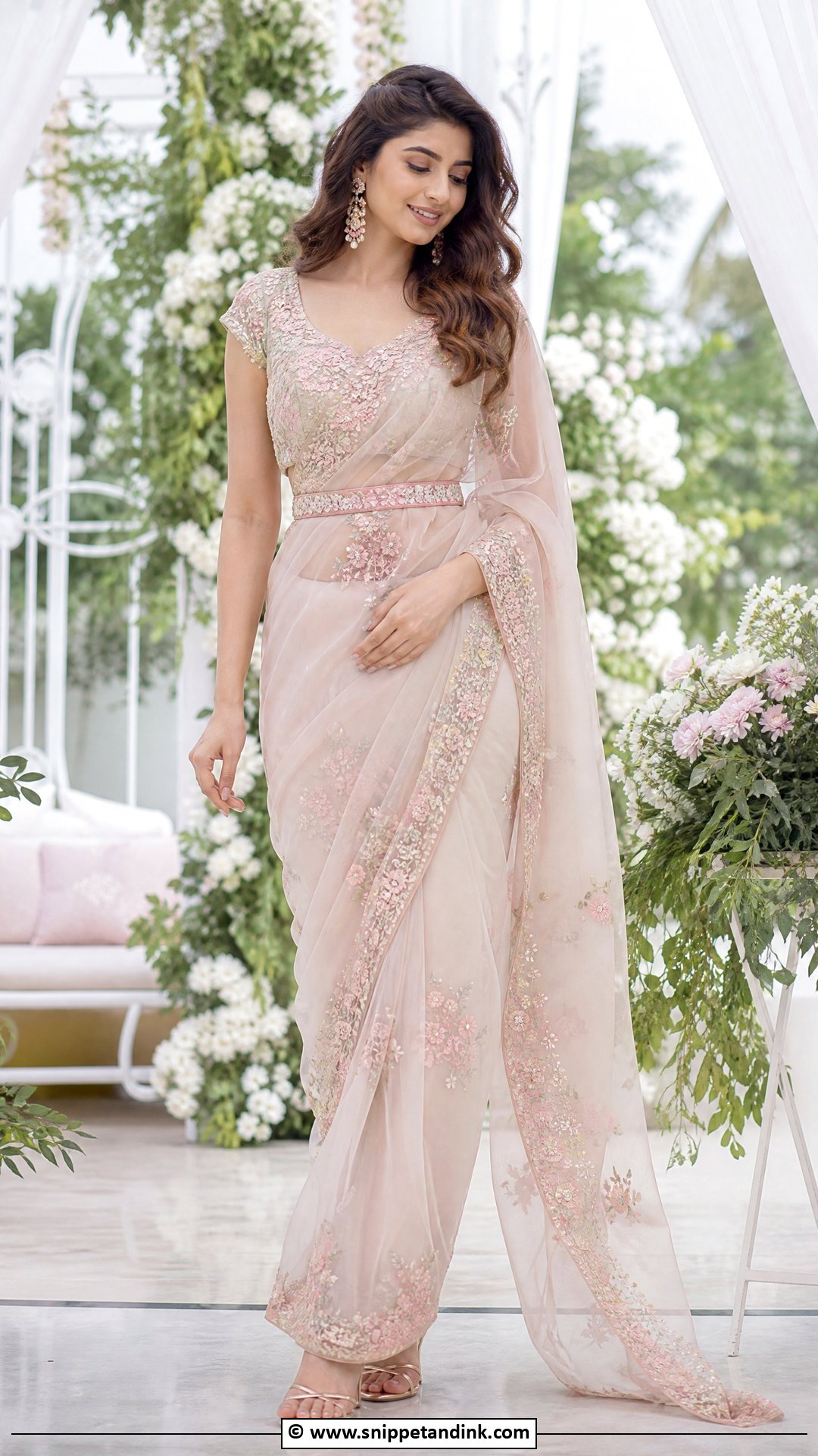 Organza Saree Sangeet Outfit - Snippet and Ink - 35 Bridal Sangeet Outfit Ideas