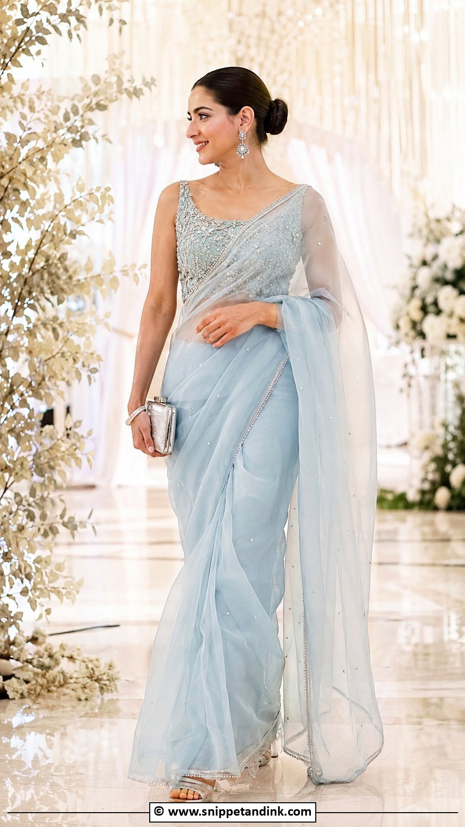 Organza Saree Sangeet Outfit - Snippet and Ink - 30 Sangeet Outfits for Women