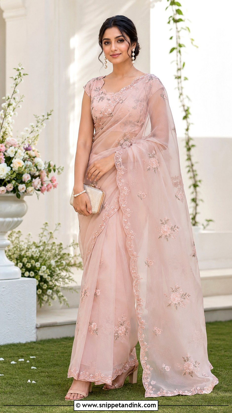 Organza Saree Wedding Dress - Snippet and Ink - 20 Indian Girls Wedding Dresses