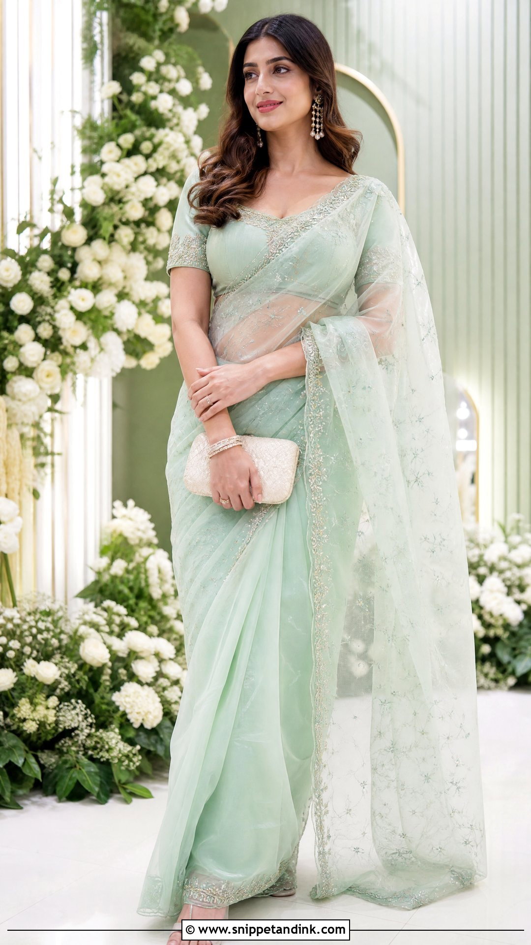 Organza Saree Wedding Outfit - Snippet and Ink - 25 South Indian Wedding Outfits