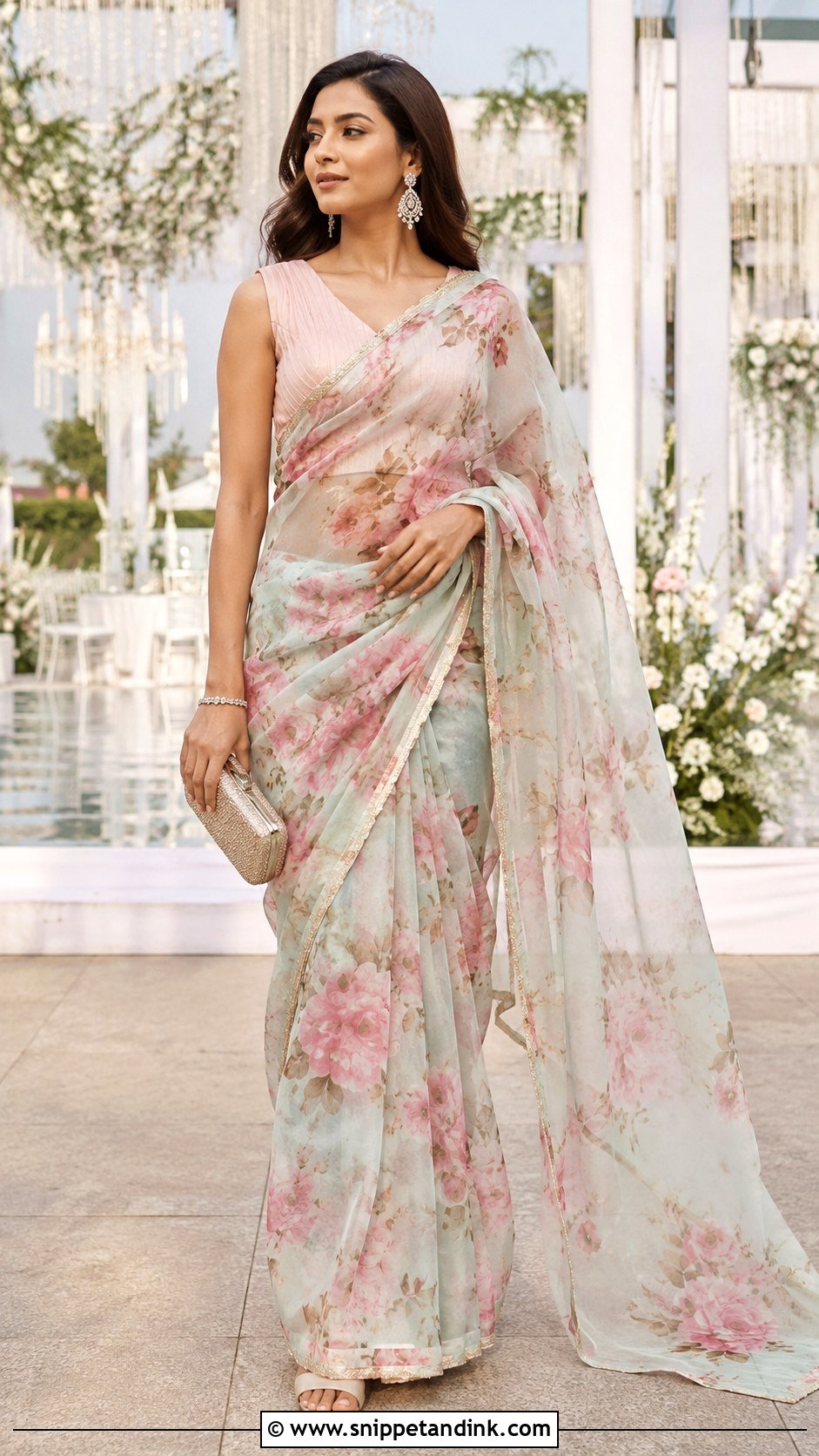 Organza Saree Wedding Outfit - Snippet and Ink - 20 Desi Fits for Wedding Ideas