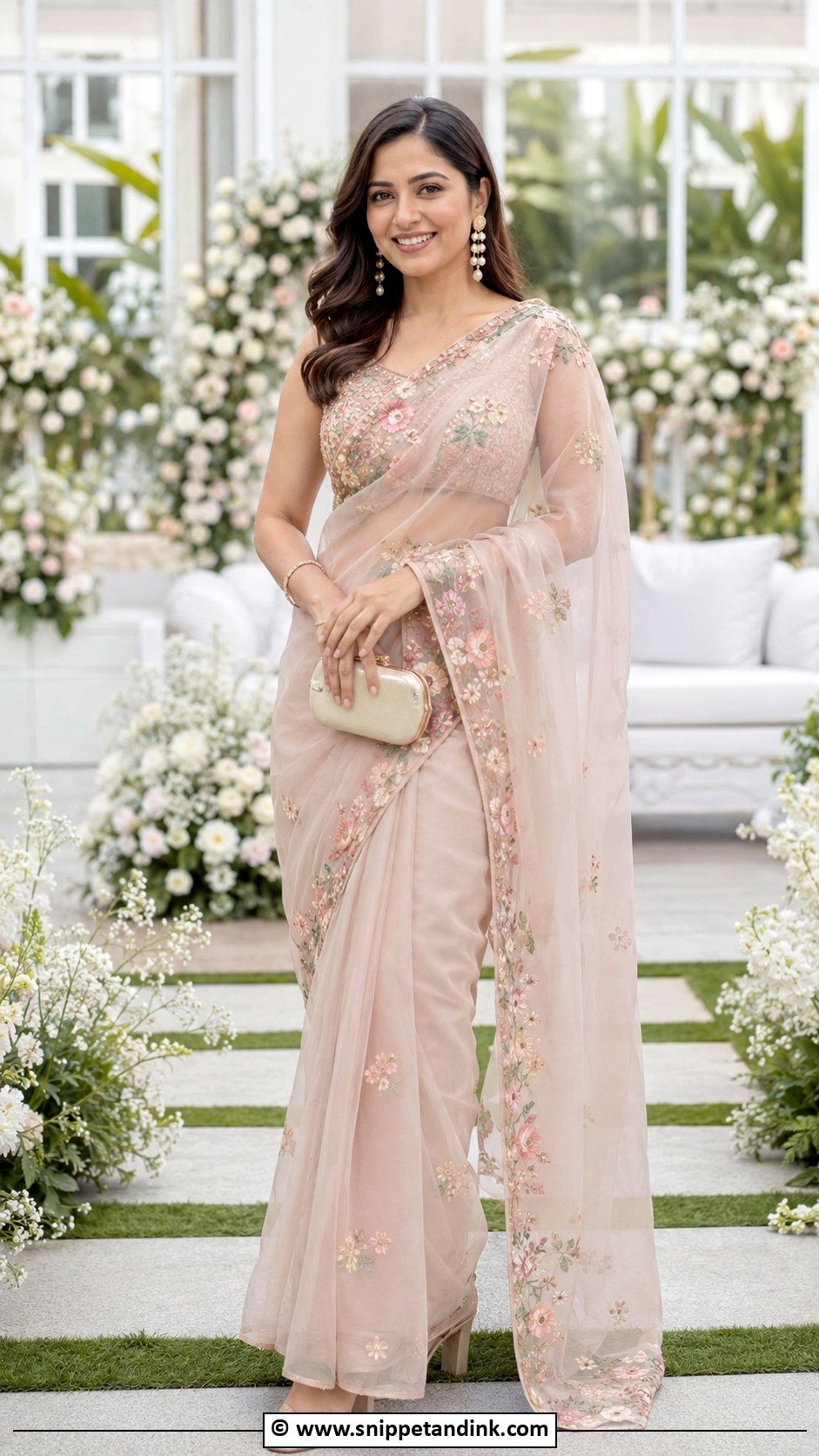 Organza Saree Wedding Outfit For Bride Sister - Snippet and Ink - 30 Wedding Outfit for Brides Sister Ideas