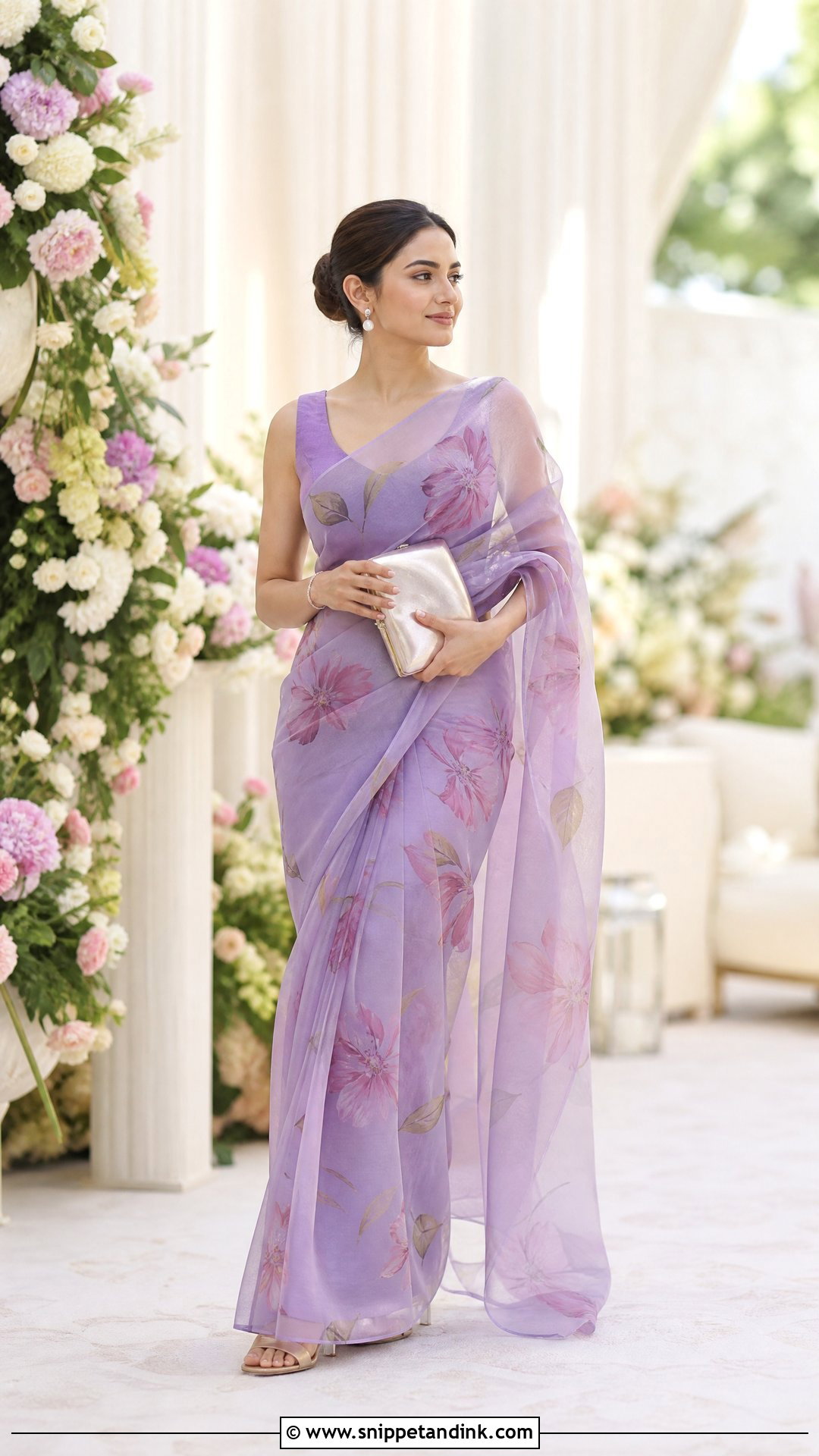 Organza Saree for Brothers Wedding - Snippet and Ink - 20 Outfit Ideas for Brothers Wedding