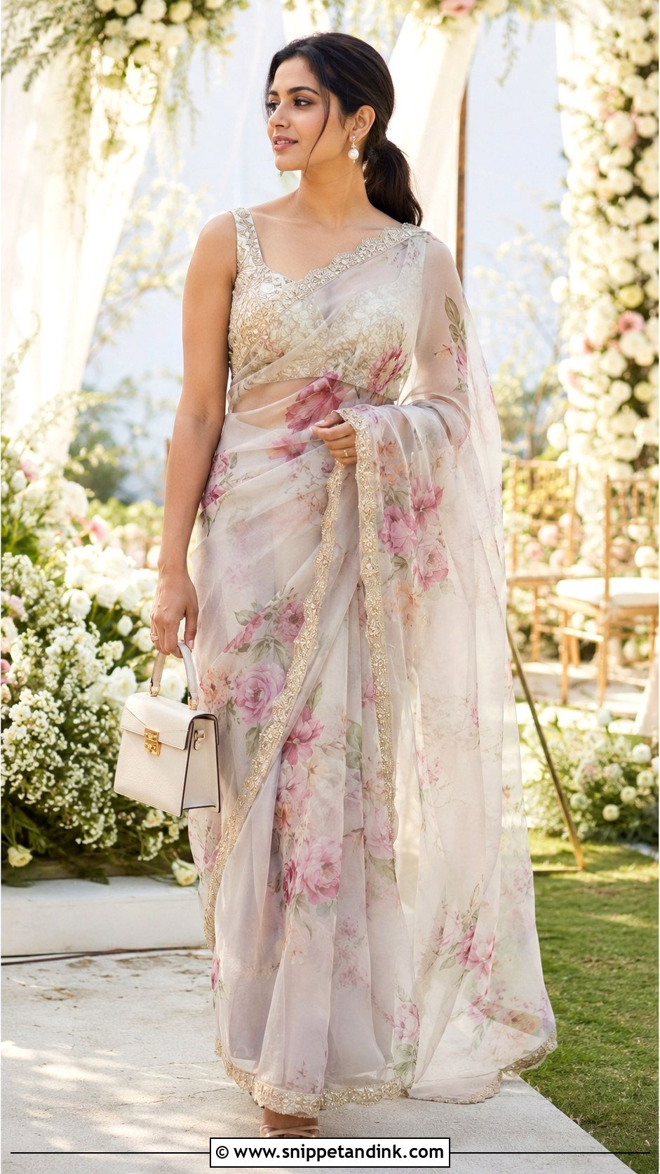 Organza Saree for Indian Day Wedding - Snippet and Ink - 20 Indian Wedding Outfit Ideas for Women