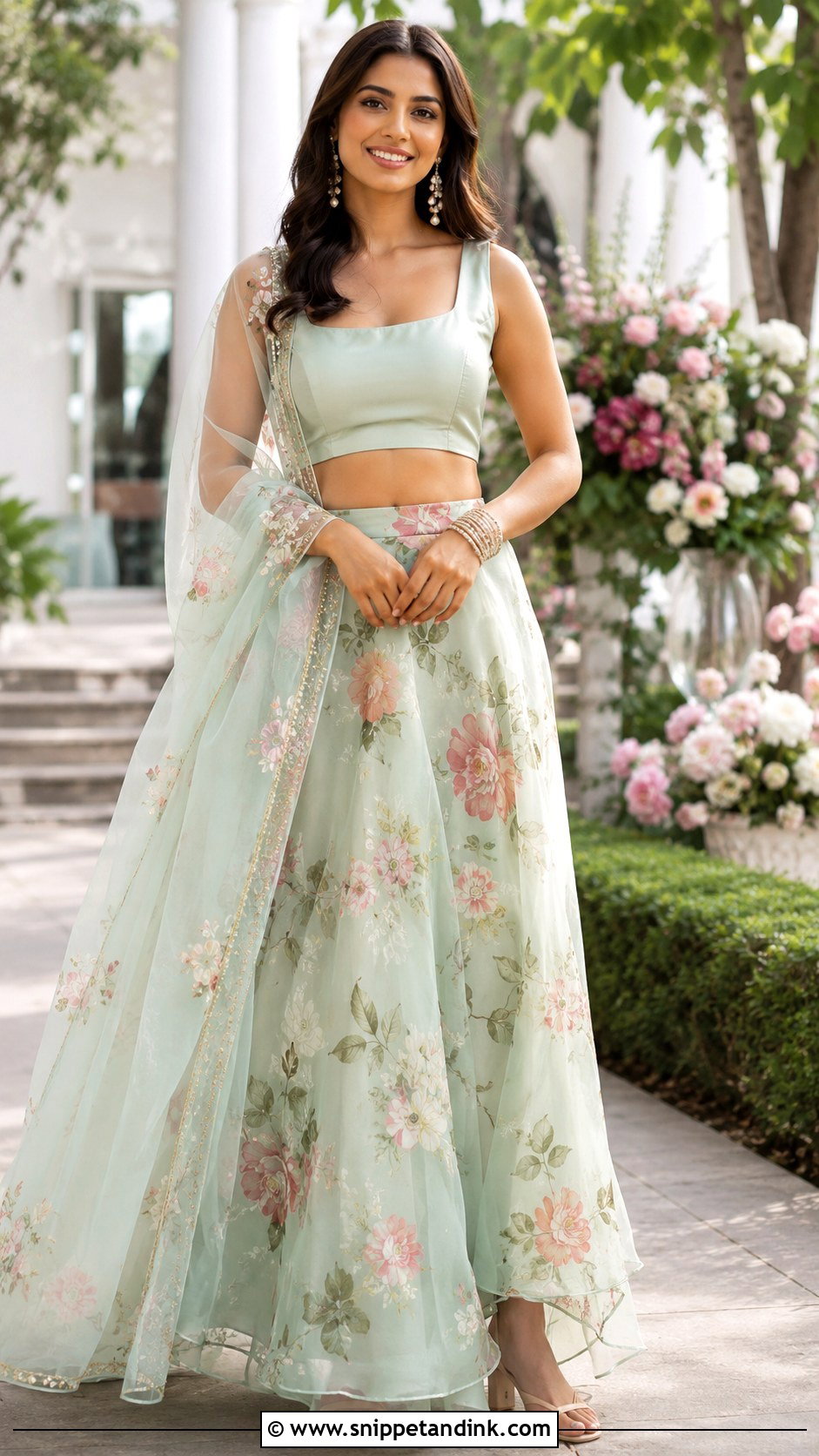 Organza Skirt And Crop Top For Summer Wedding - Snippet and Ink - 25 Skirt and Crop Top Indian Weddings Ideas
