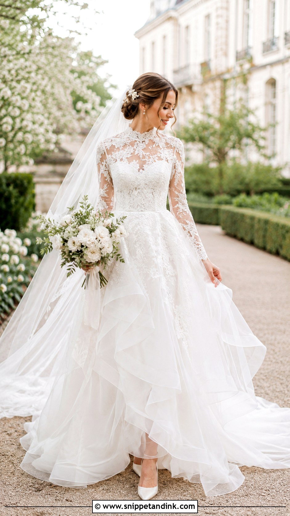 Organza Skirt Lace Wedding Dress - Snippet and Ink - 20 Grace Kelly Inspired Wedding Dress Ideas