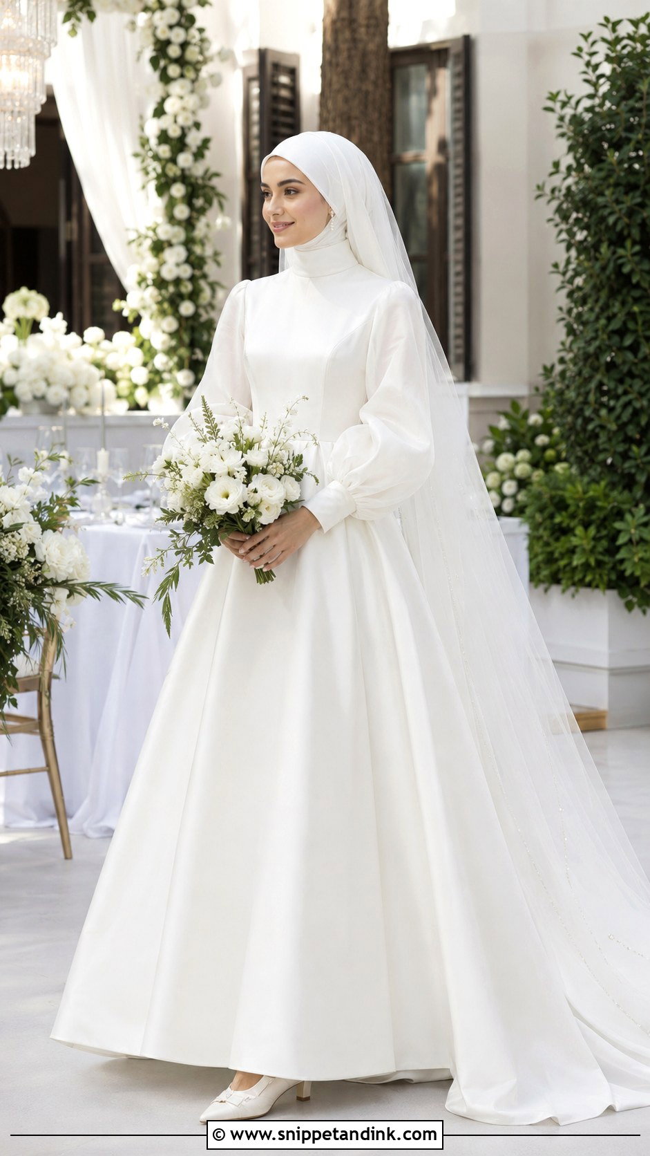 Organza Sleeve Hijab Wedding Dress - Snippet and Ink - 20 Muslim Wedding Dress Hijab Bride Simple Ideas