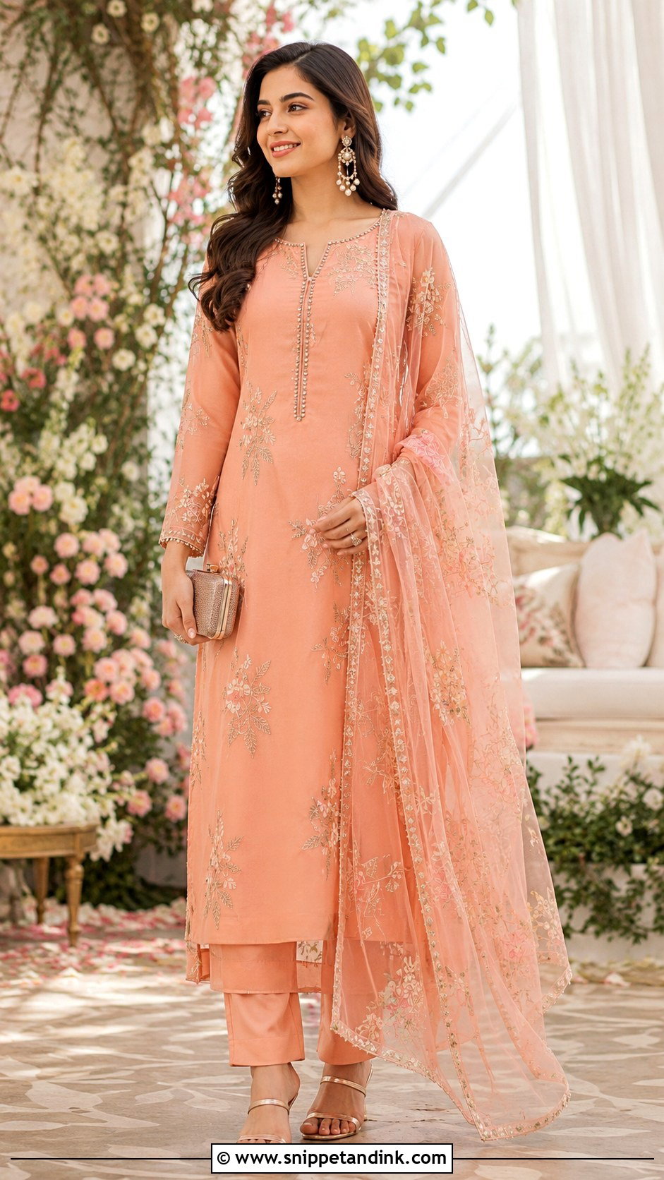Organza Suit for Mehendi Function - Snippet and Ink - 25 Outfit for Mehendi Function Ideas