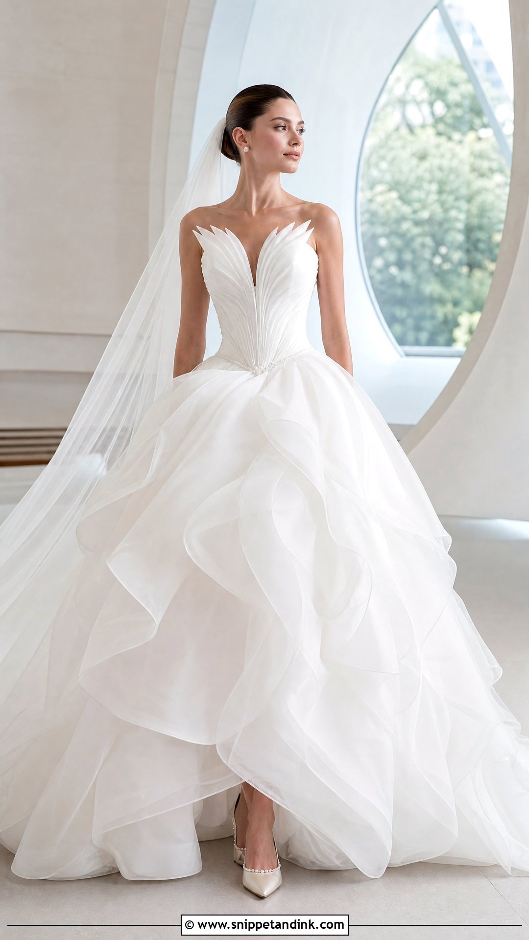 Organza Swan Wedding Dress - Snippet and Ink - 25 Swan Wedding Dress Ideas