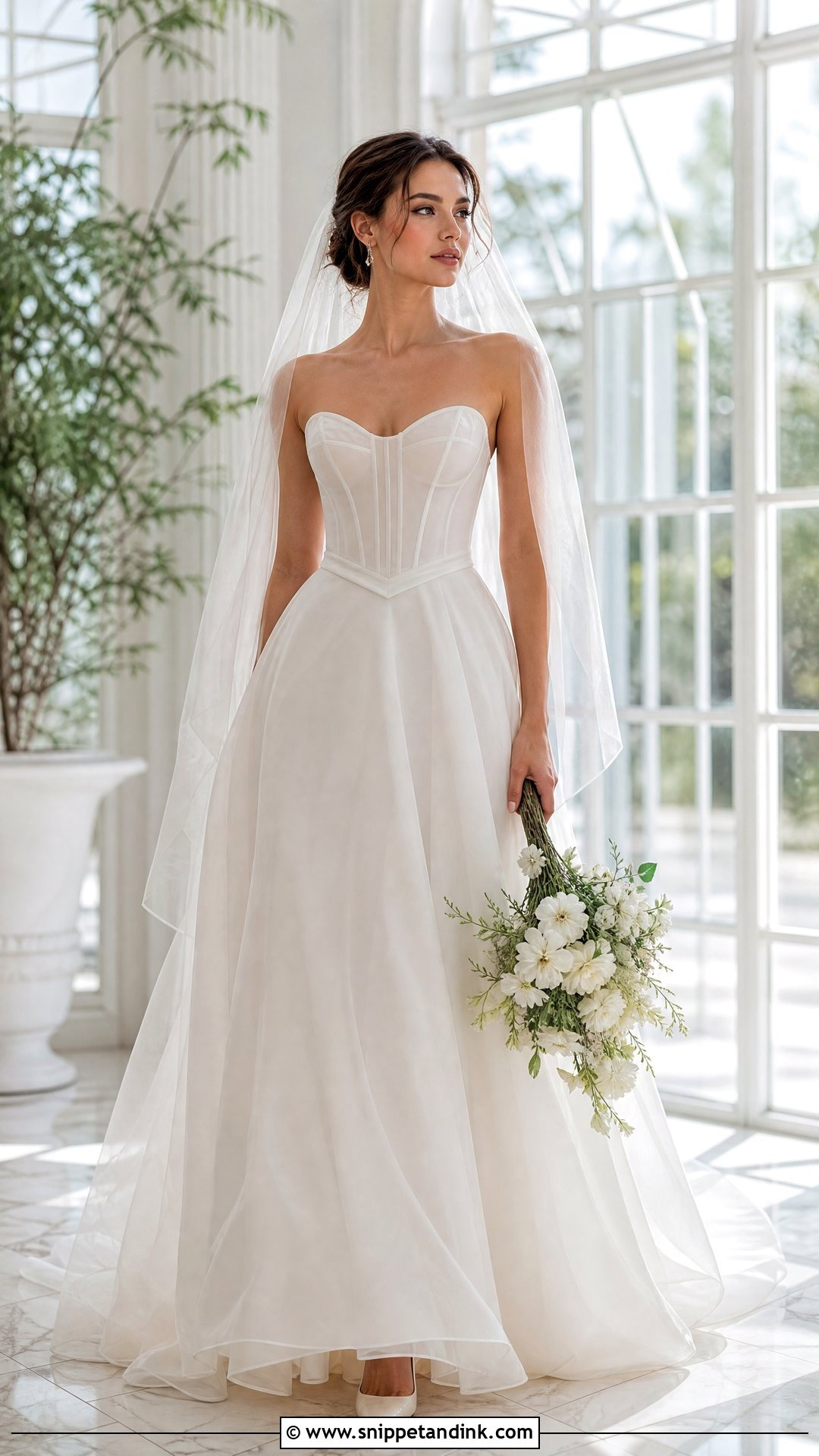 Organza V Waist Wedding Dress - Snippet and Ink - 25 V Waist Wedding Dress Ideas