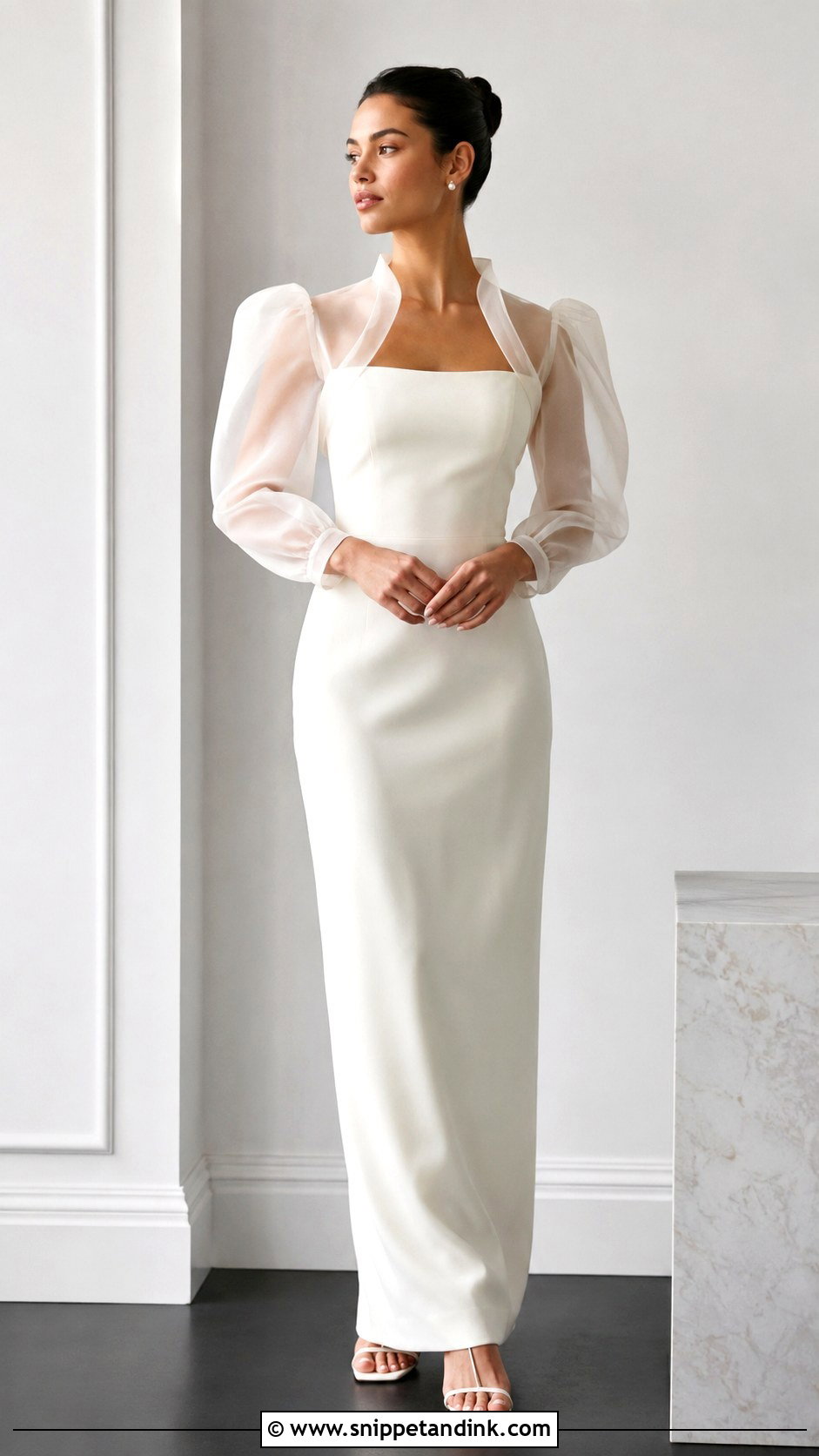 Organza Wedding Bolero With Modern Dress - Snippet and Ink - 25 Wedding Bolero Ideas