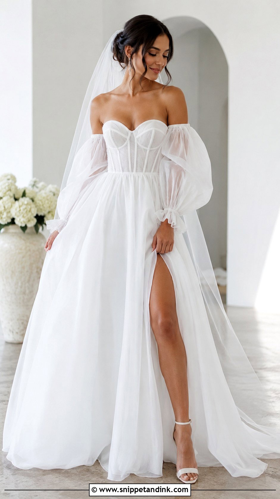 Organza Wedding Dress With Detachable Sleeves - Snippet and Ink - 30 Organza Wedding Dress Ideas