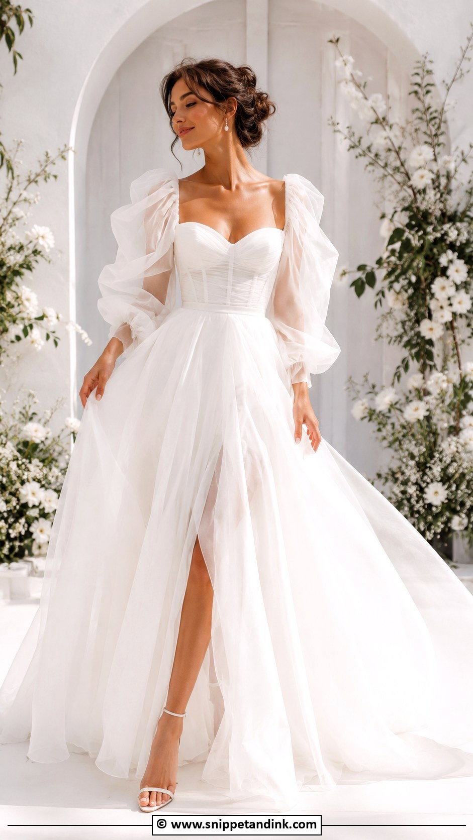 Organza Wedding Dress With Oversized Sleeves - Snippet and Ink - 30 Extravagant Wedding Dresses