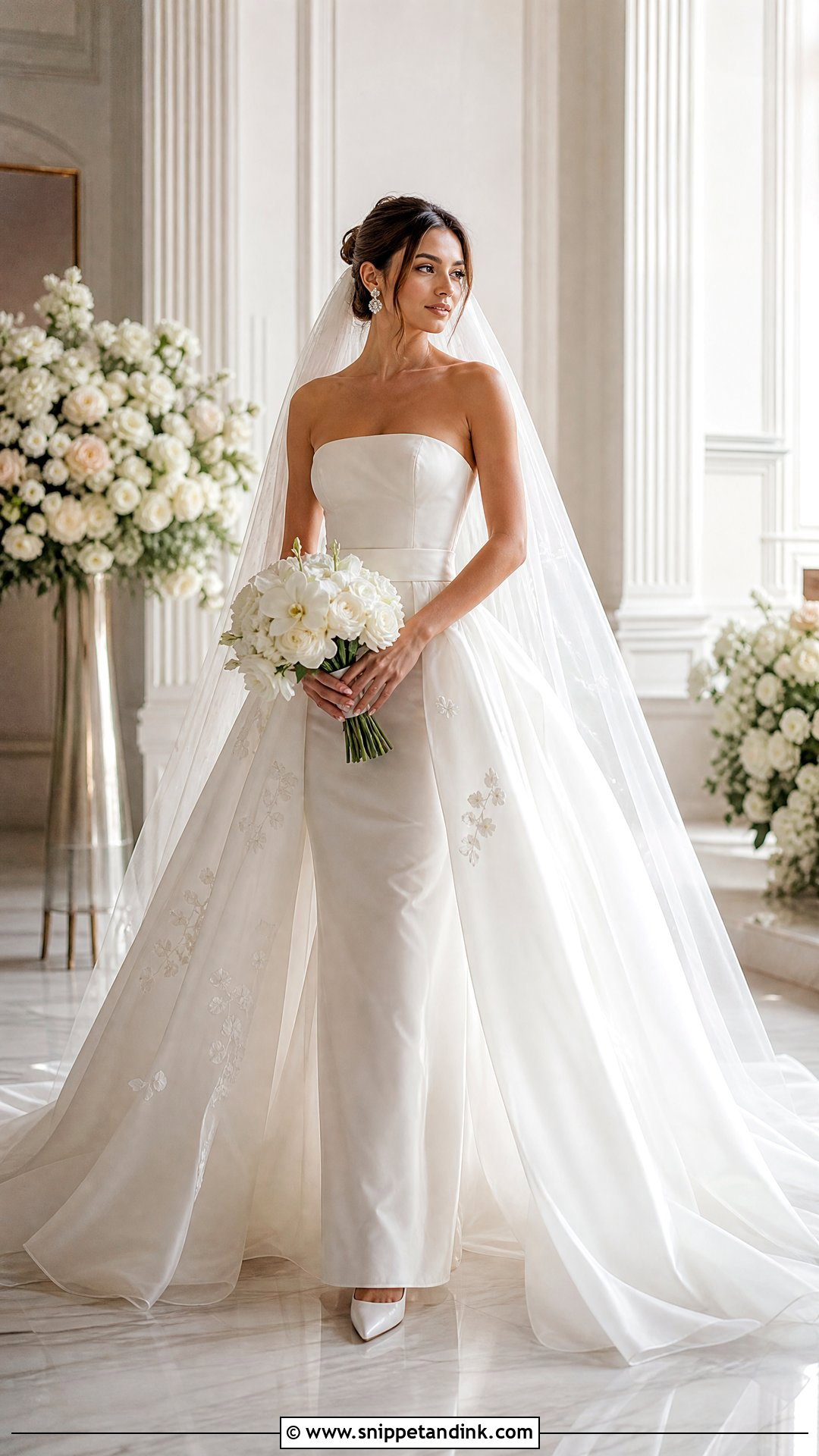 Organza Wedding Gown With Detachable Overskirt - Snippet and Ink - 20 Organza Wedding Gown Ideas