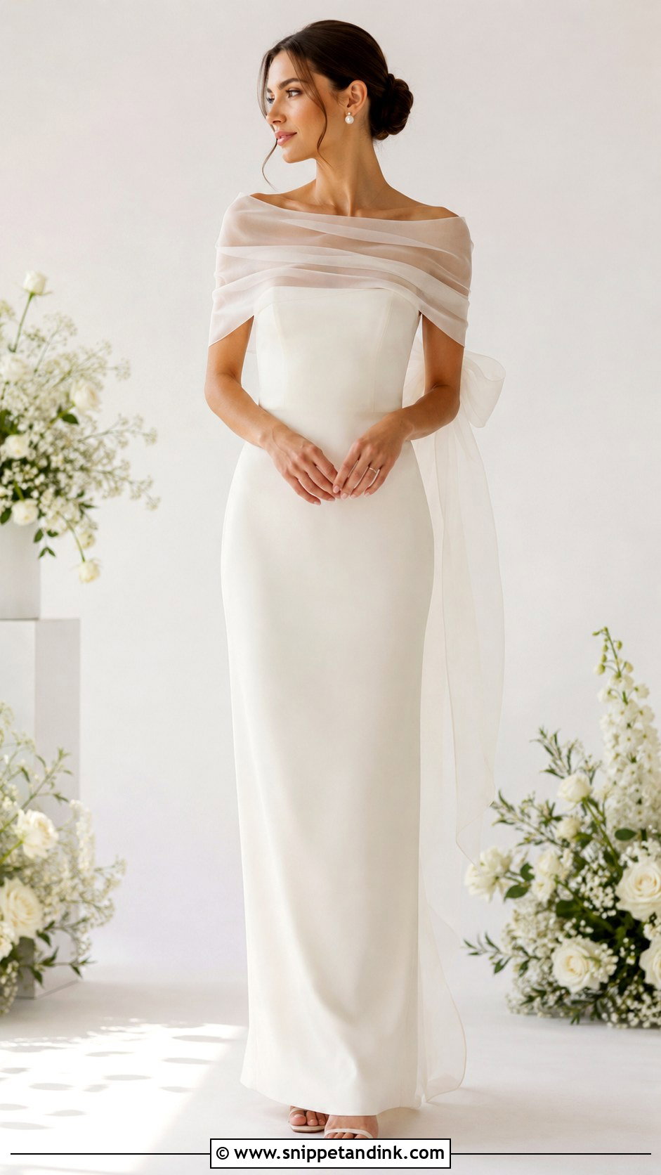 Organza Wrap Wedding Dress Topper - Snippet and Ink - 30 Wedding Dress Topper Ideas
