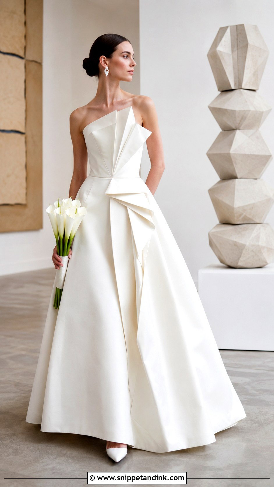 Origami Pleated Japanese Wedding Dress - Snippet and Ink - 20 Modern Japanese Wedding Dress Ideas