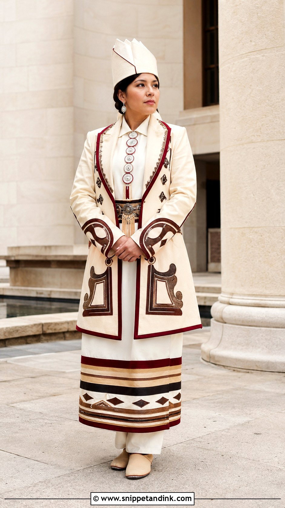 Osage Bridal Outfit With Wedding Coat - Snippet and Ink - 20 Native Wedding Dress Ideas