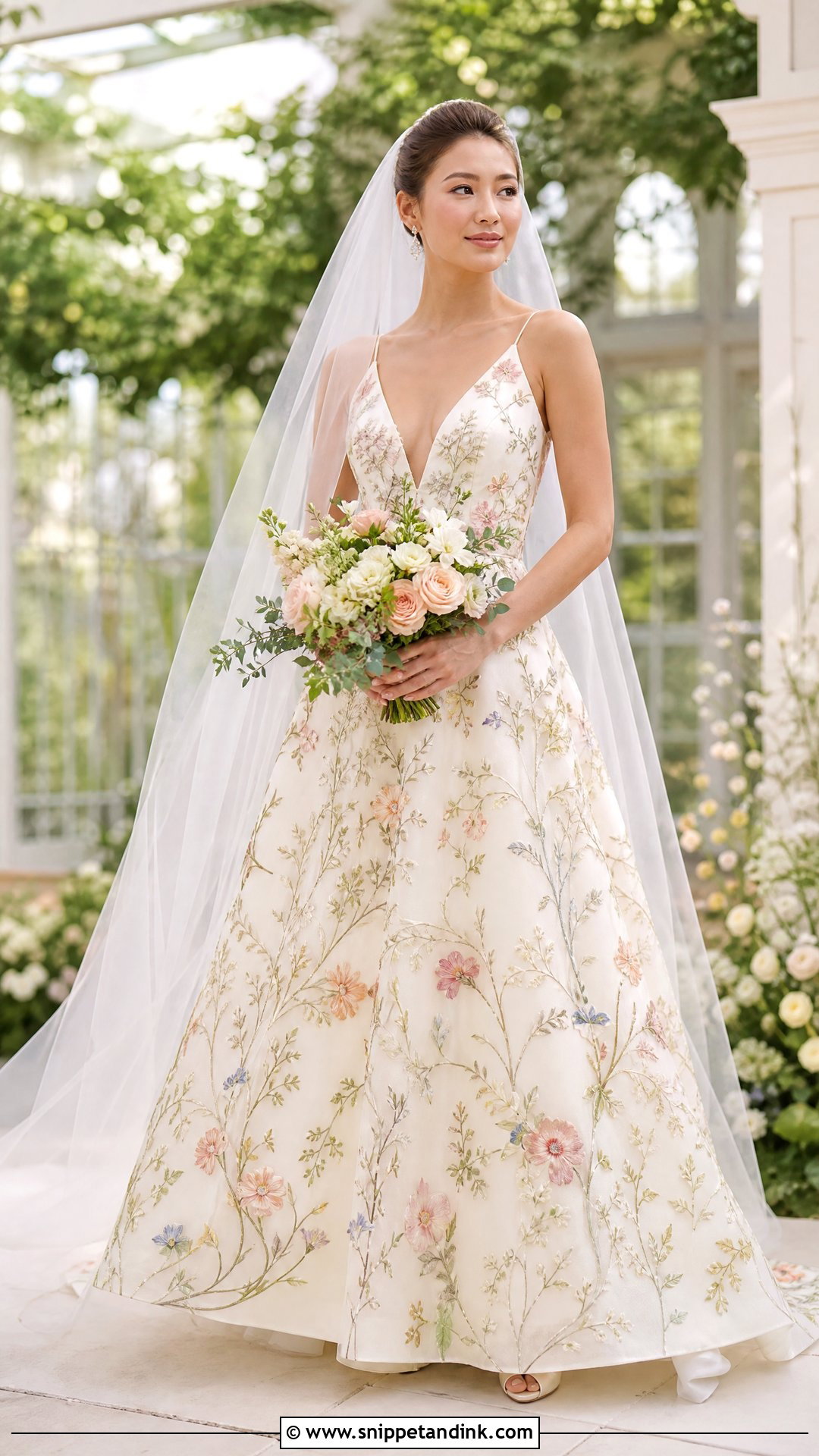 Oscar De La Renta Botanical Embroidered Wedding Gown - Snippet and Ink - 20 Oscar Dela Renta Wedding Dress Ideas