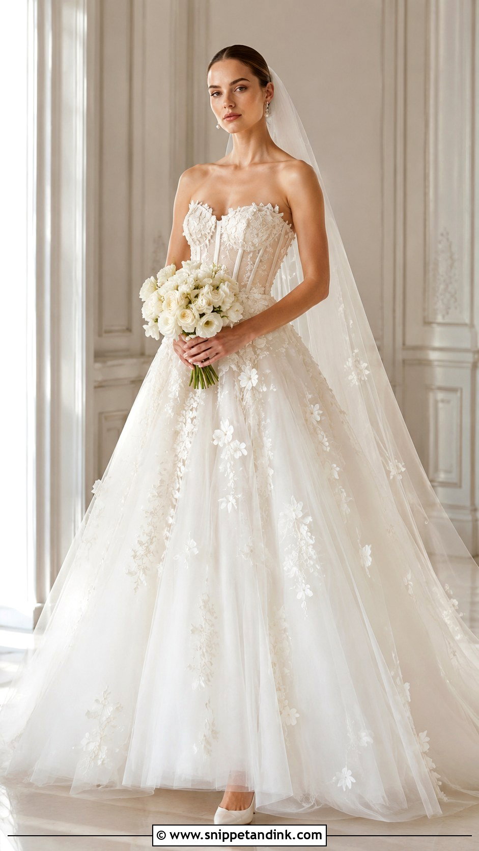 Oscar De La Renta Corset Wedding Gown - Snippet and Ink - 30 Oscar De La Renta Wedding Dress Ideas