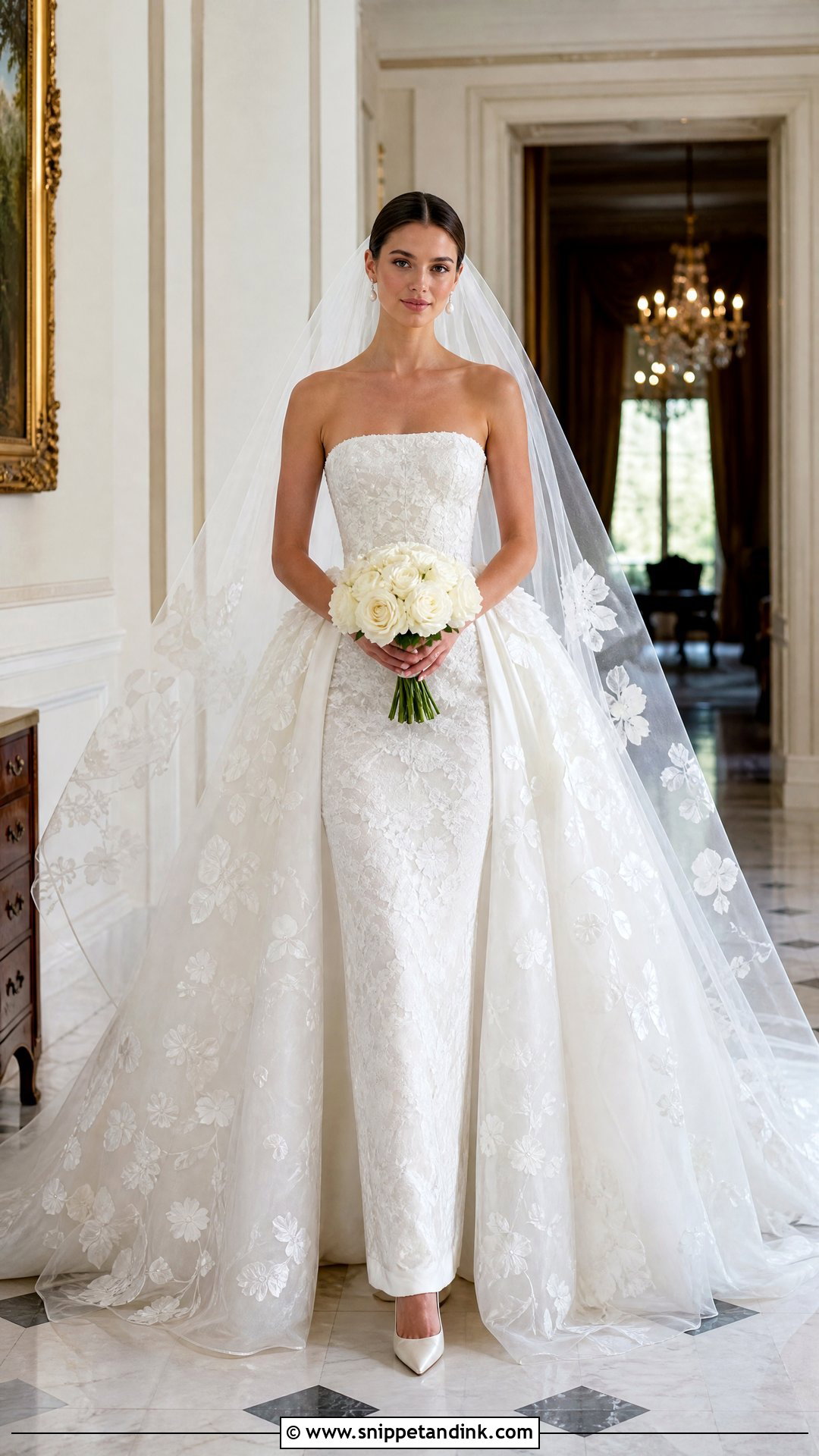 Oscar De La Renta Detachable Overskirt Wedding Dress - Snippet and Ink - 20 Oscar Dela Renta Wedding Dress Ideas