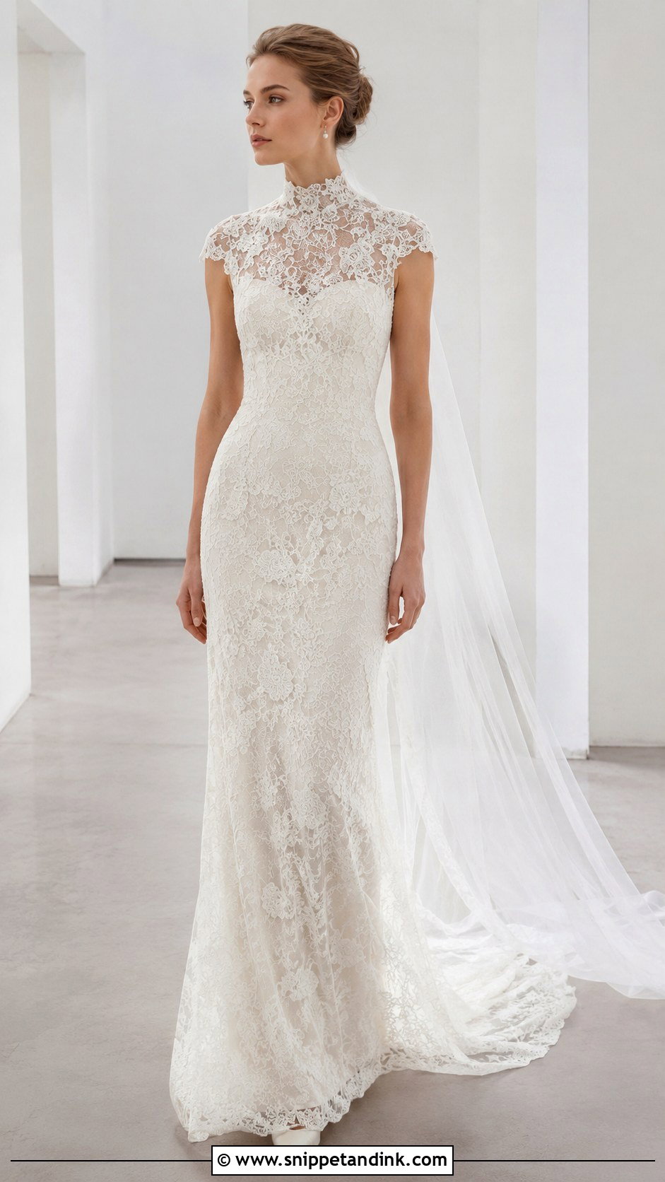 Oscar De La Renta High Neck Wedding Dress - Snippet and Ink - 30 Oscar De La Renta Wedding Dress Ideas