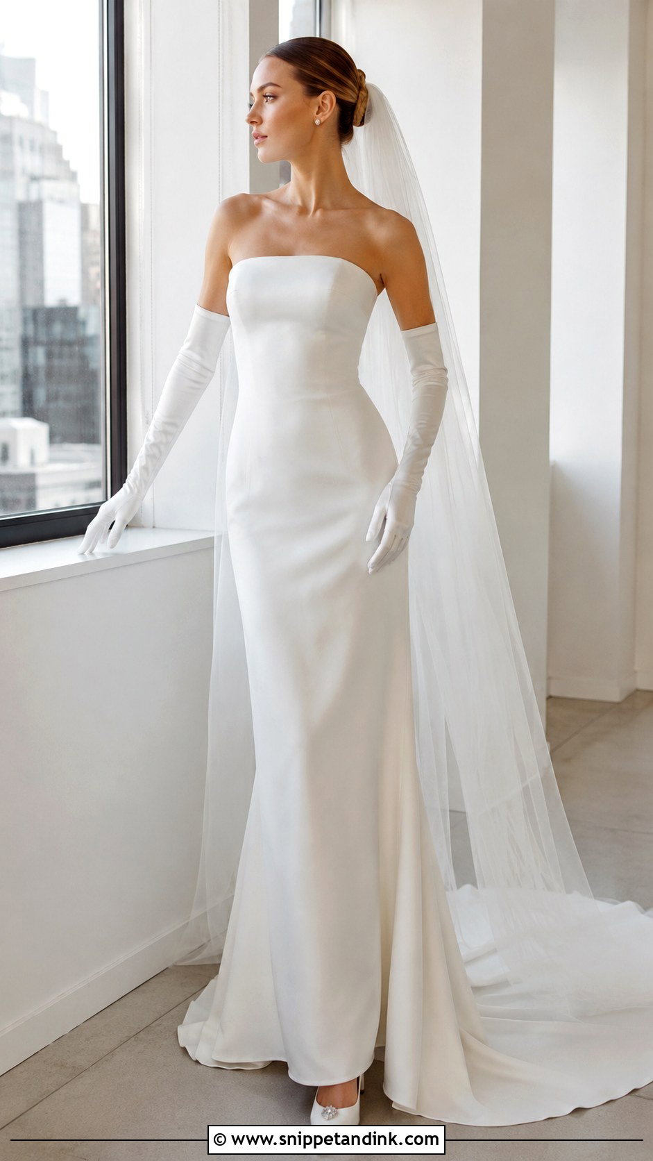 Oscar De La Renta Strapless Column Wedding Dress - Snippet and Ink - 30 Oscar De La Renta Wedding Dress Ideas