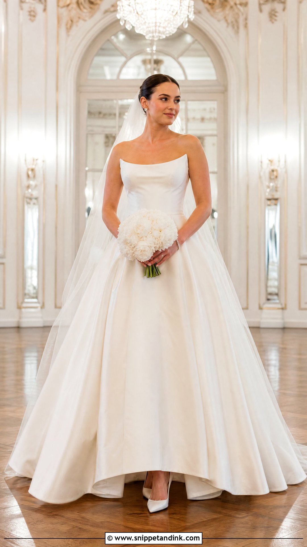 Oscar De La Renta Strapless Satin Ball Gown - Snippet and Ink - 20 Oscar Dela Renta Wedding Dress Ideas