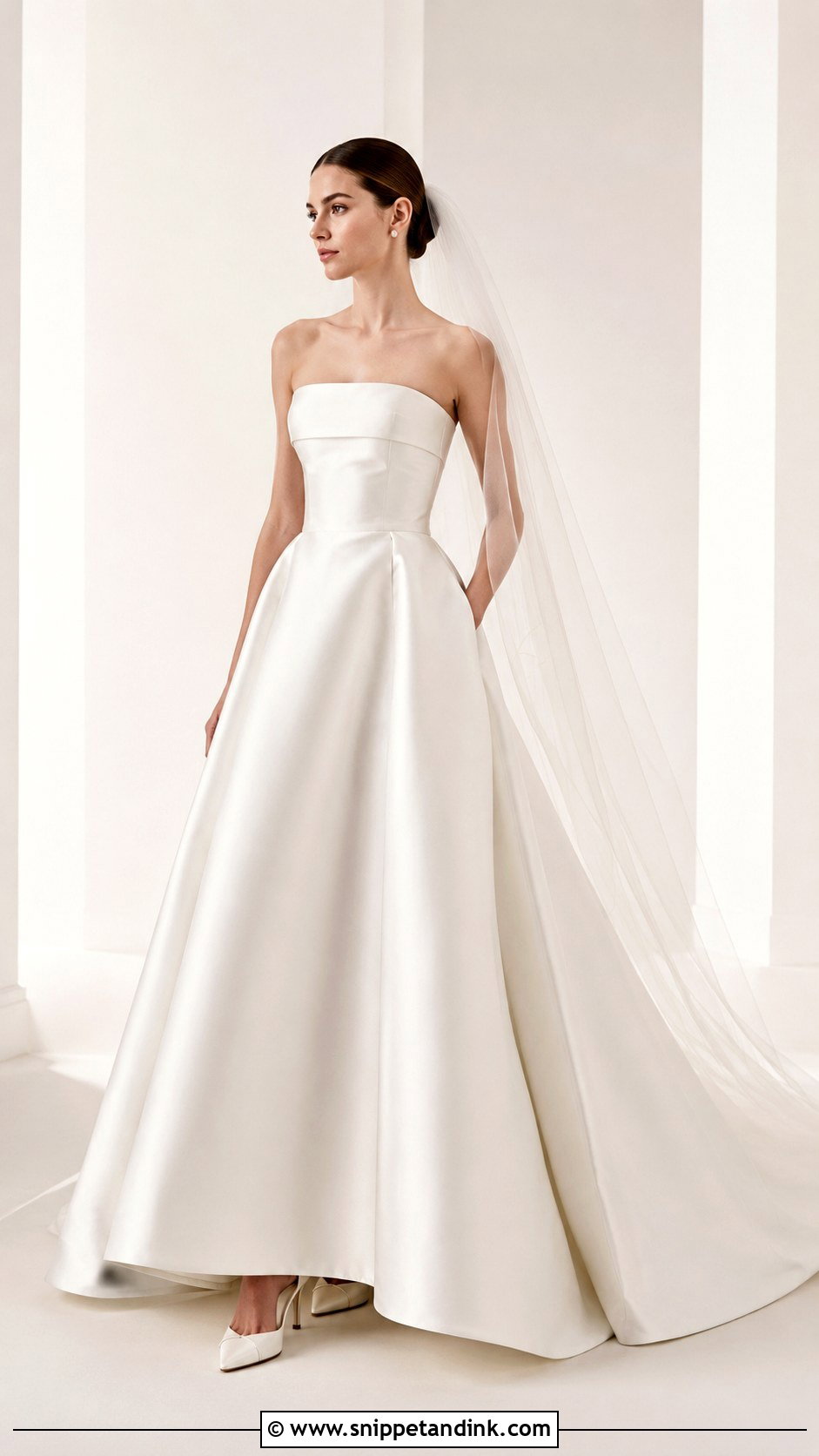 Oscar De La Renta Strapless Satin Wedding Gown - Snippet and Ink - 30 Oscar De La Renta Wedding Dress Ideas