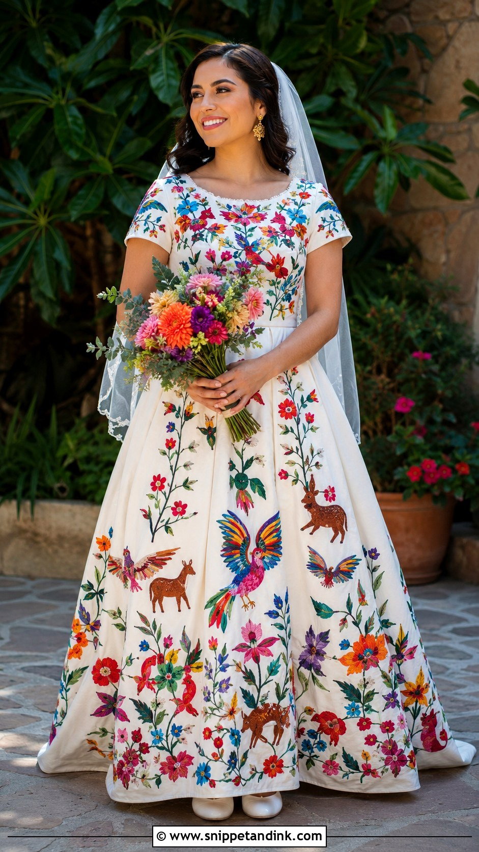 Otomi Inspired Mexican Wedding Dress - Snippet and Ink - 20 Mexican Style Spanish Wedding Dress Ideas