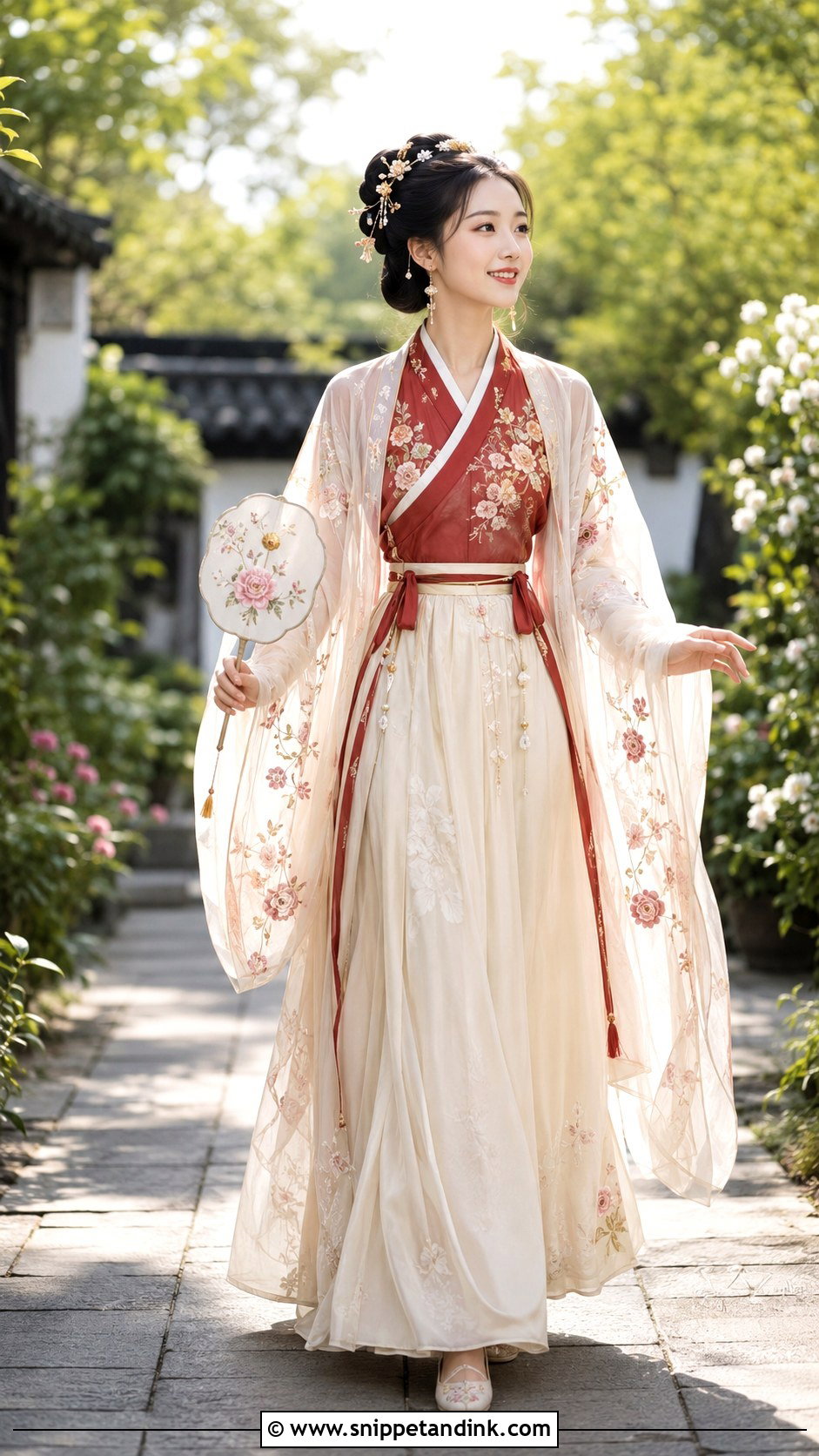 Outdoor Garden Hanfu Wedding Outfit - Snippet and Ink - 20 Wedding Hanfu Ideas