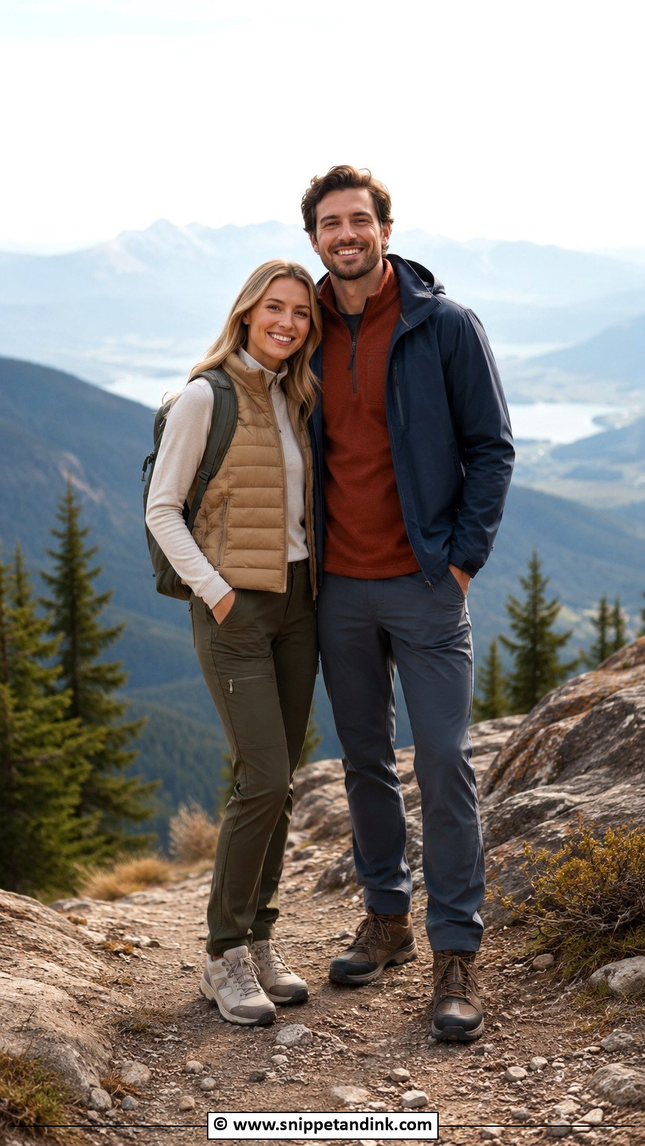 Outdoor Hiking Couple Photoshoot Outfit - Snippet and Ink - 30 Couple Photoshoot Outfits