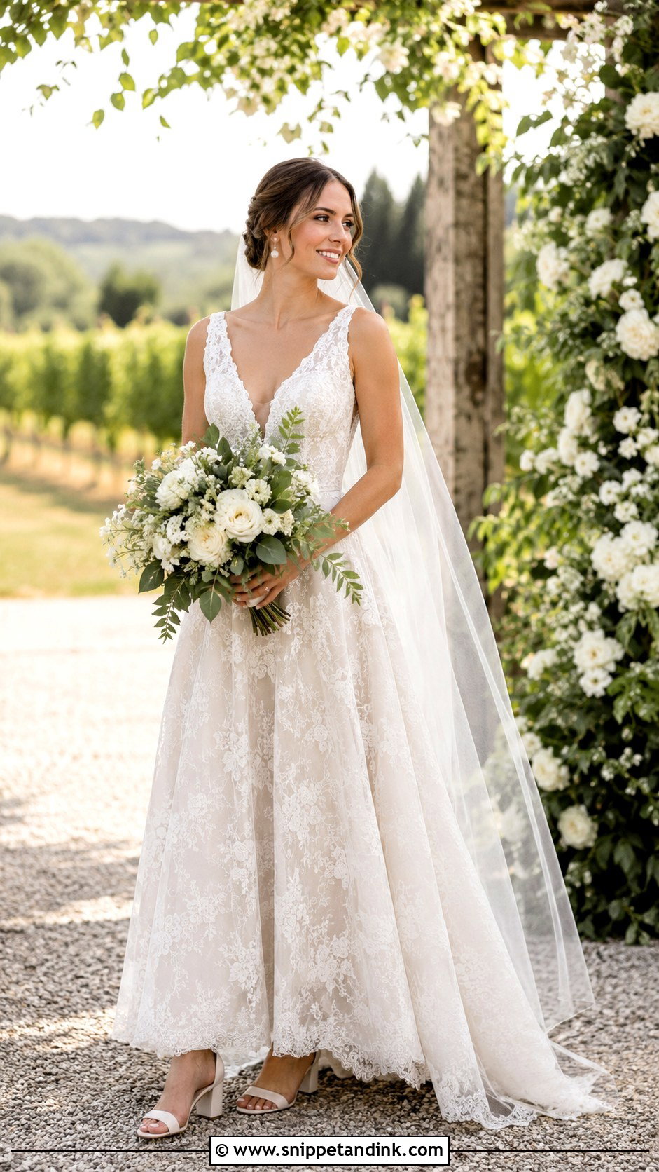 Outdoor Wedding Bride Lace Dress - Snippet and Ink - 30 Outdoor Wedding Dress Ideas