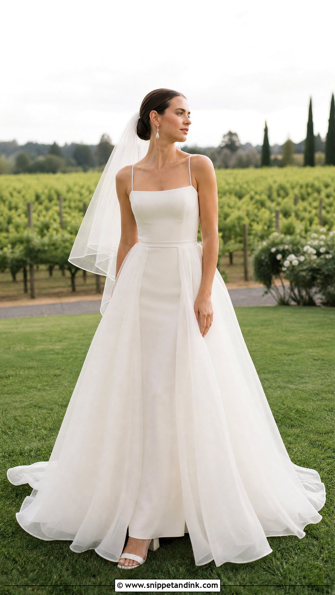 Outdoor Wedding Detachable Overskirt Dress - Snippet and Ink - 25 Outside Wedding Dress Ideas