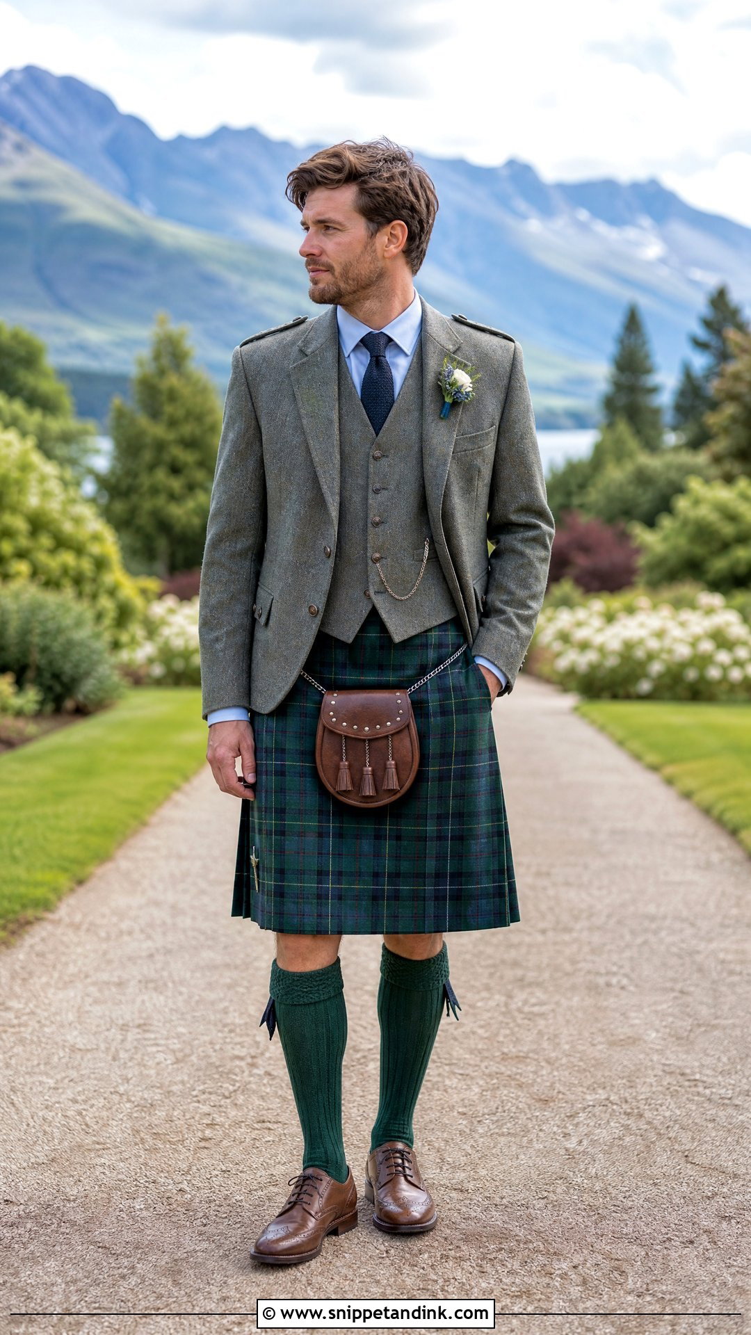 Outdoor Wedding Kilt Outfit - Snippet and Ink - 20 Wedding Kilt Ideas