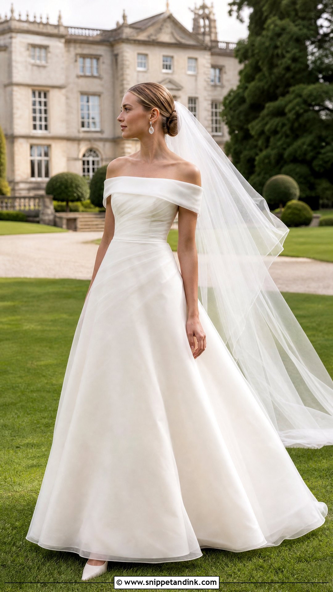 Outdoor Wedding Off Shoulder Dress - Snippet and Ink - 25 Outside Wedding Dress Ideas