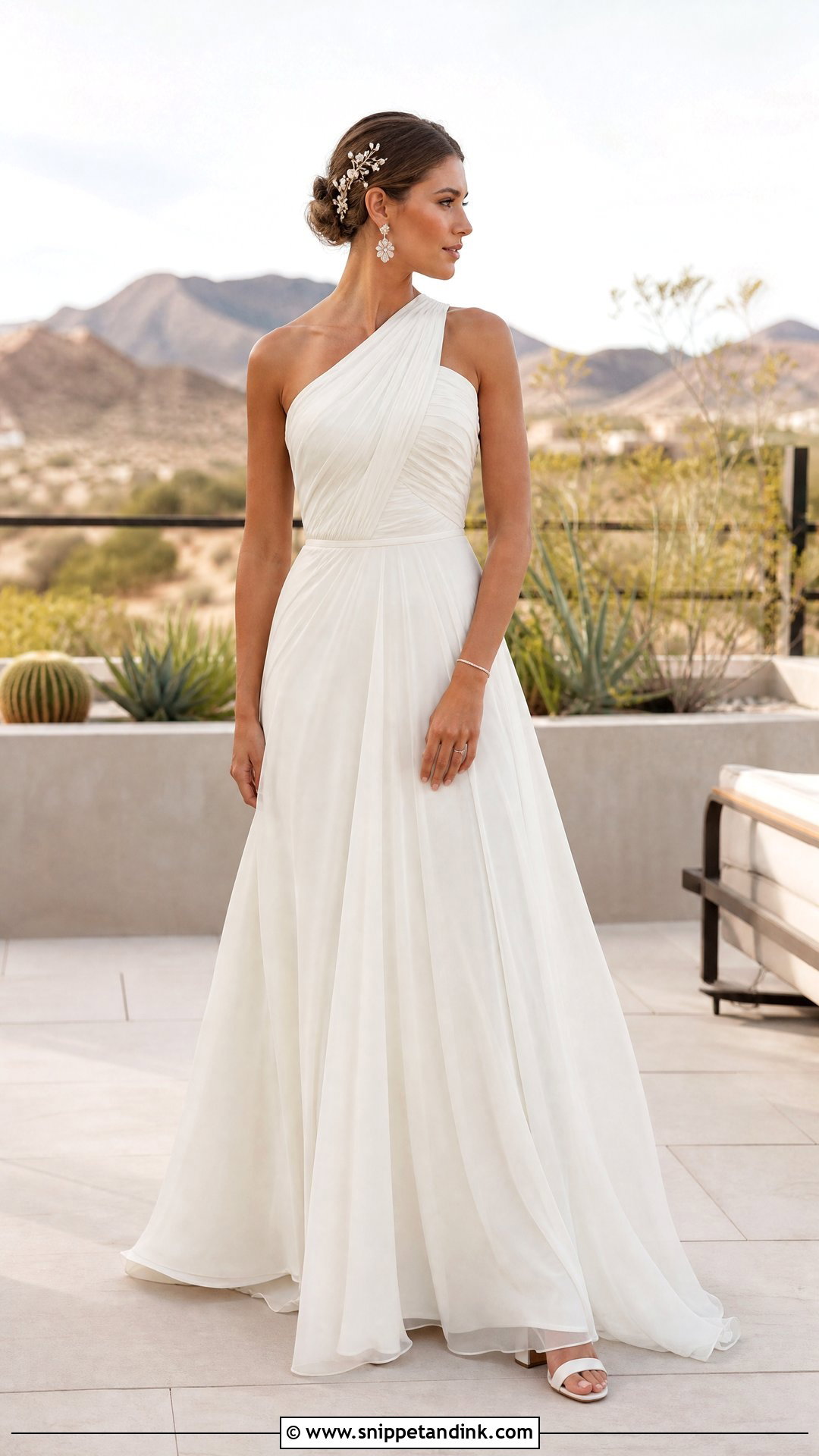 Outdoor Wedding One Shoulder Dress - Snippet and Ink - 25 Outside Wedding Dress Ideas