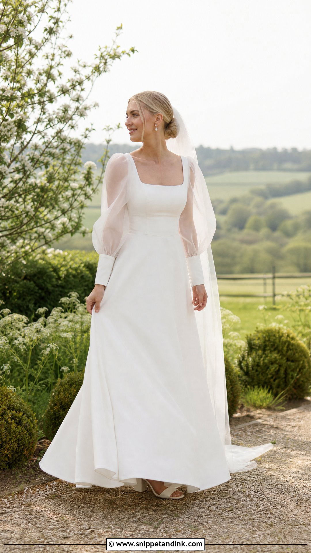 Outdoor Wedding Puff Sleeve Dress - Snippet and Ink - 25 Outside Wedding Dress Ideas