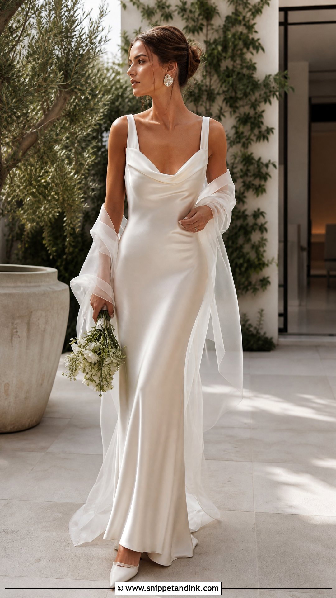 Outdoor Wedding Satin Slip Dress - Snippet and Ink - 25 Outside Wedding Dress Ideas