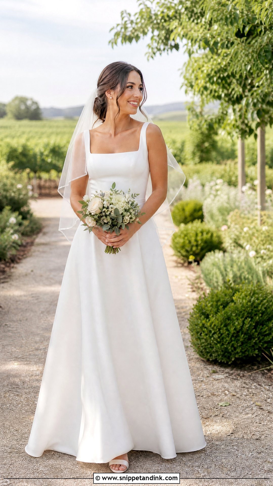 Outdoor Wedding Square Neck Dress - Snippet and Ink - 25 Outside Wedding Dress Ideas
