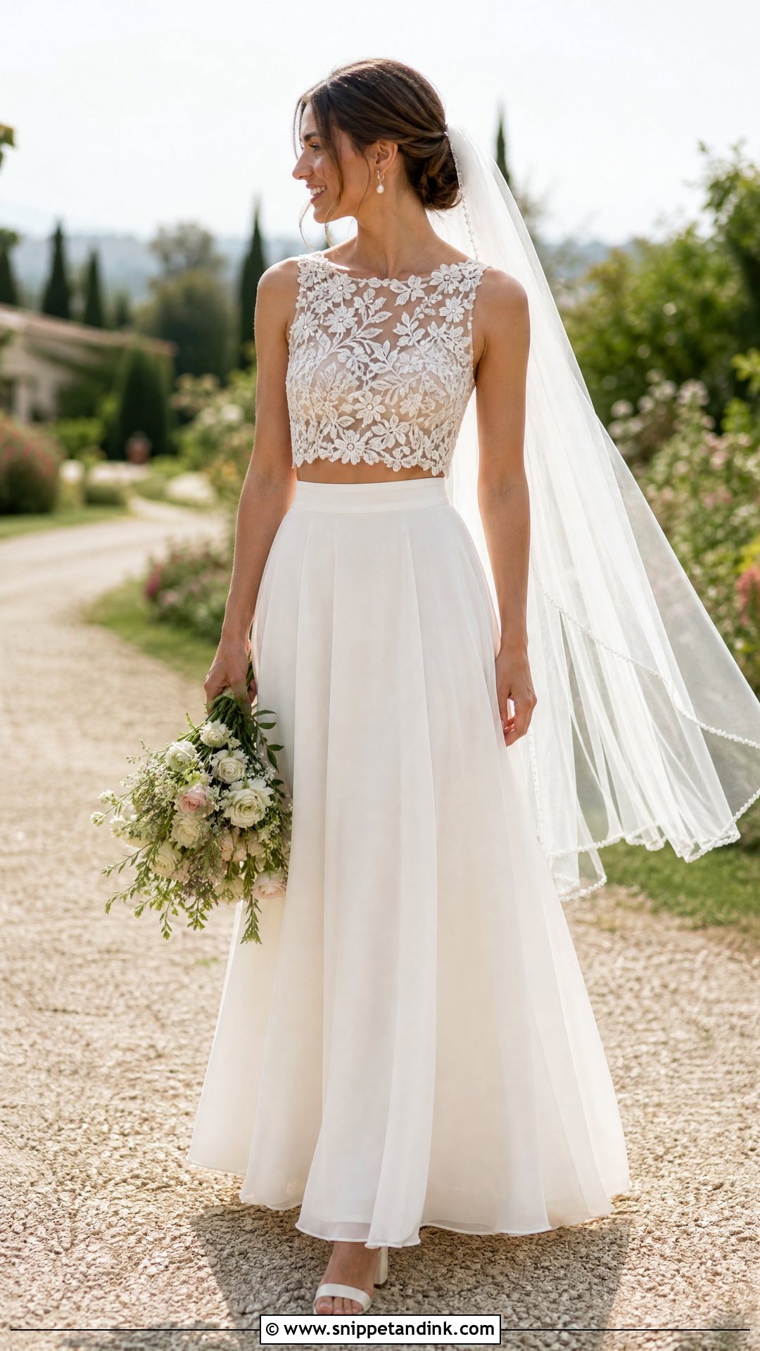 Outdoor Wedding Two Piece Dress - Snippet and Ink - 25 Outside Wedding Dress Ideas