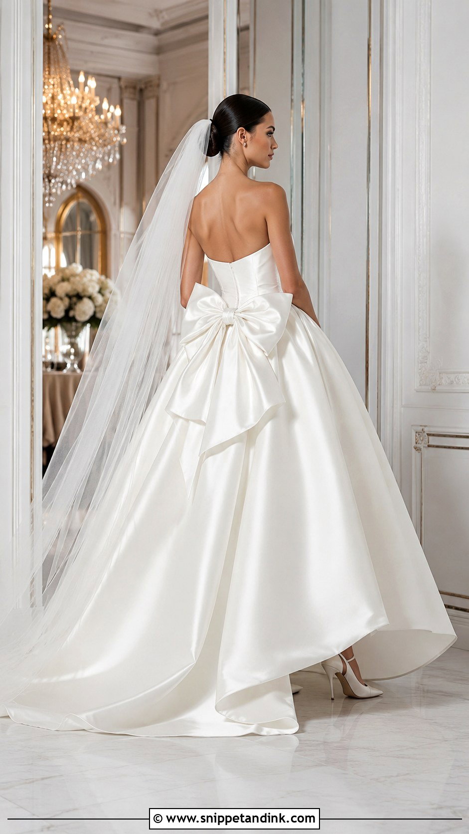 Oversized Back Bow Ball Gown - Snippet and Ink - 20 Big Bow Wedding Dress Ideas
