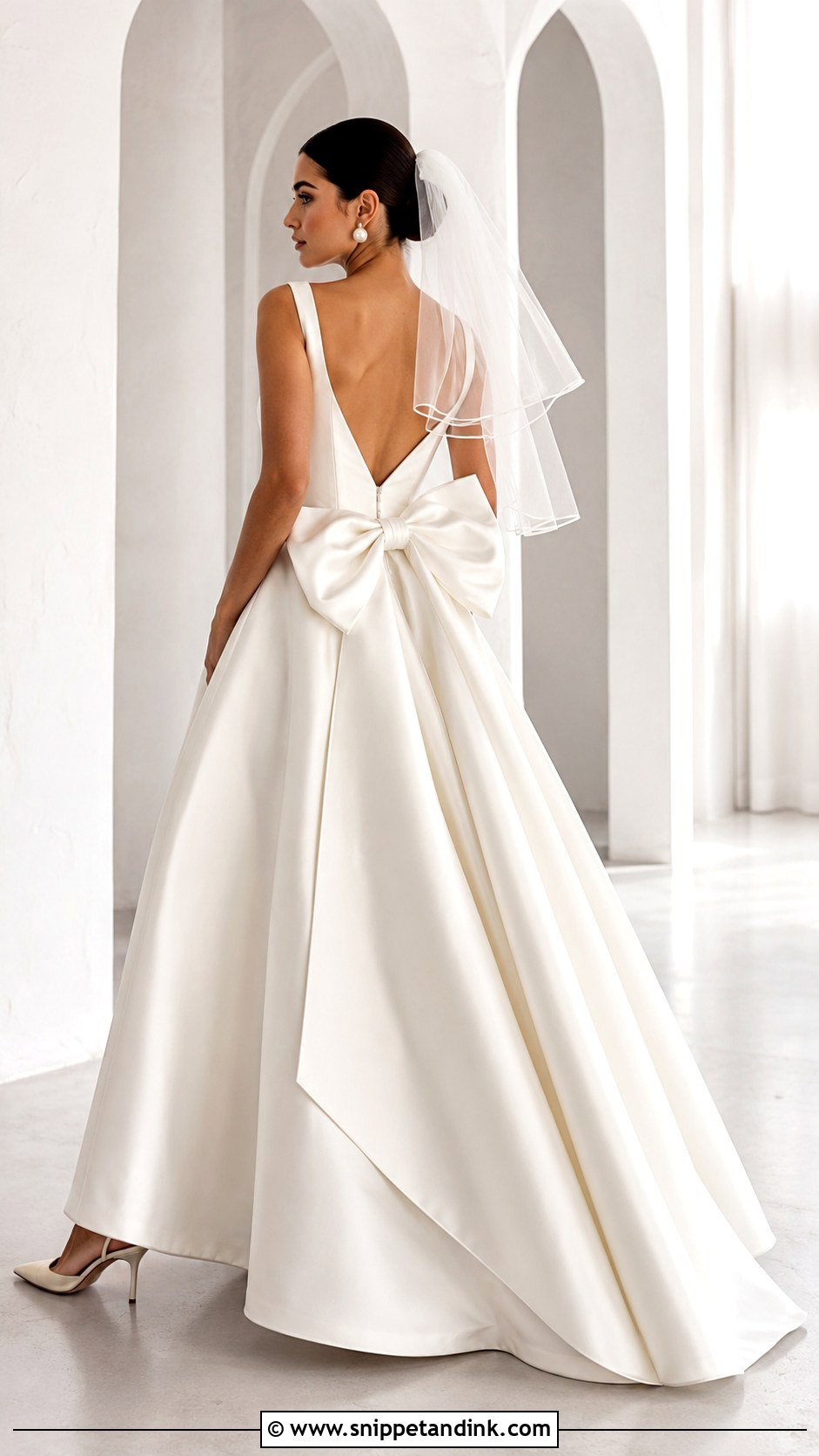 Oversized Bow Satin Wedding Dress - Snippet and Ink - 20 Extra Wedding Dresses
